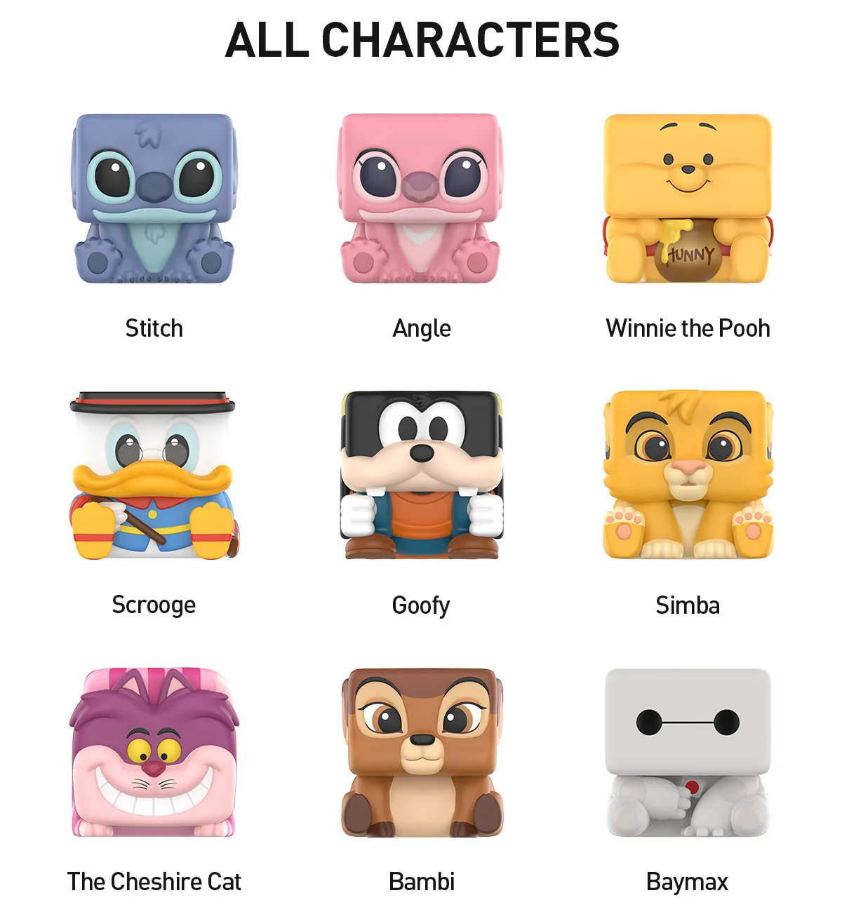 Disney Classics POP CUBE 1 2 3 Series Figures Blind Box Collection of ...