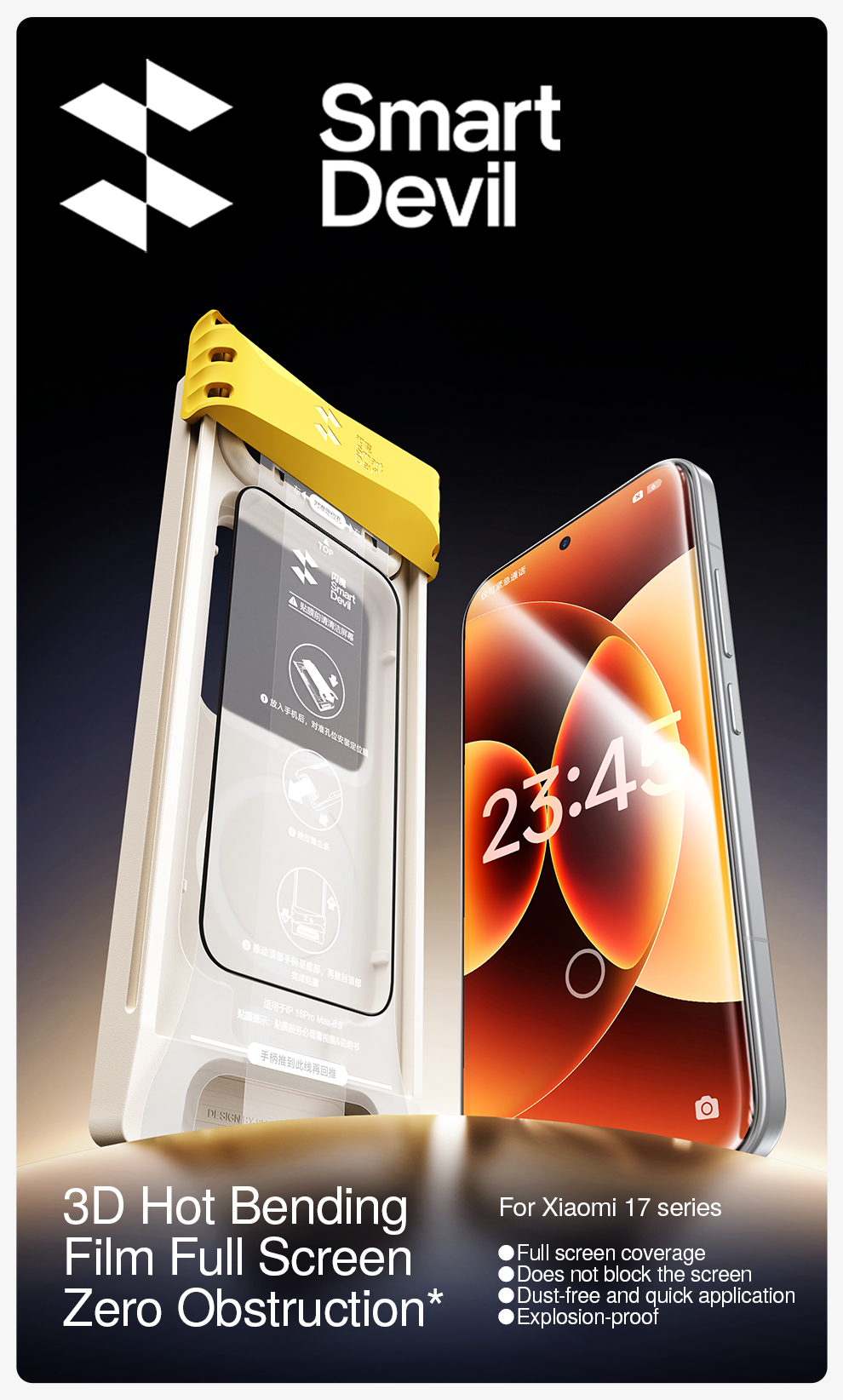 SmartDevil 3D Curved Tempered Glass For Xiaomi 17 Pro Max/17 Pro/17 ...