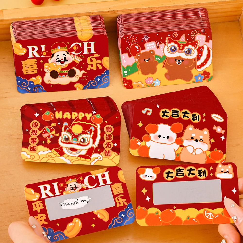 80 New year wish card DIY Scratch kad Party Game Handwriting ...