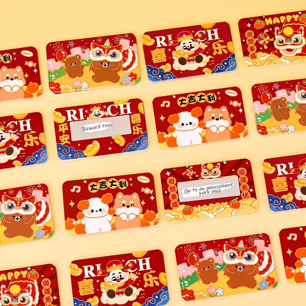 80 New year wish card DIY Scratch kad Party Game Handwriting ...
