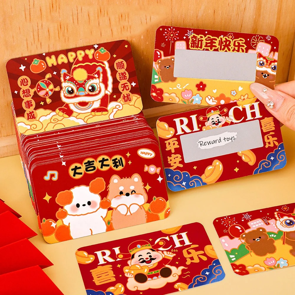 80 New year wish card DIY Scratch kad Party Game Handwriting ...