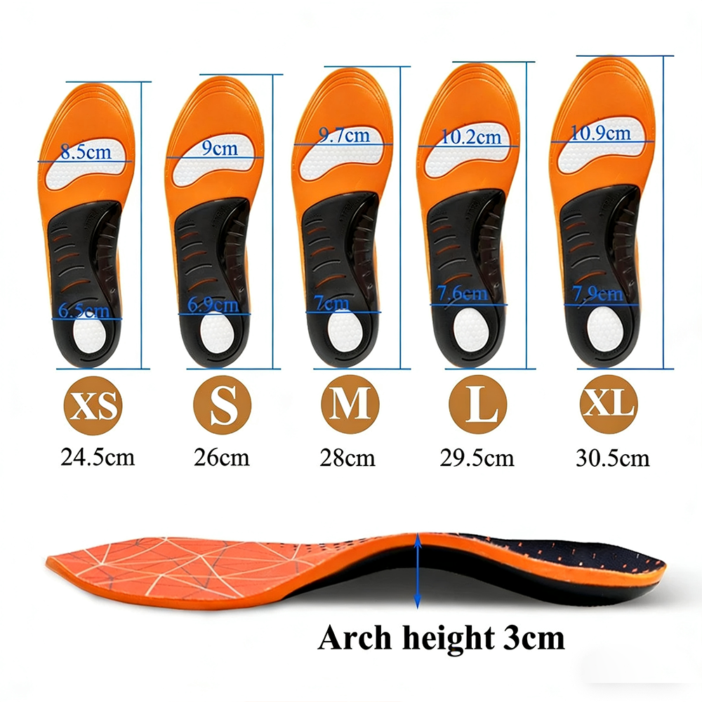 Orthotic High Arch Support Insoles for Flat Feet X/O Type Leg ...