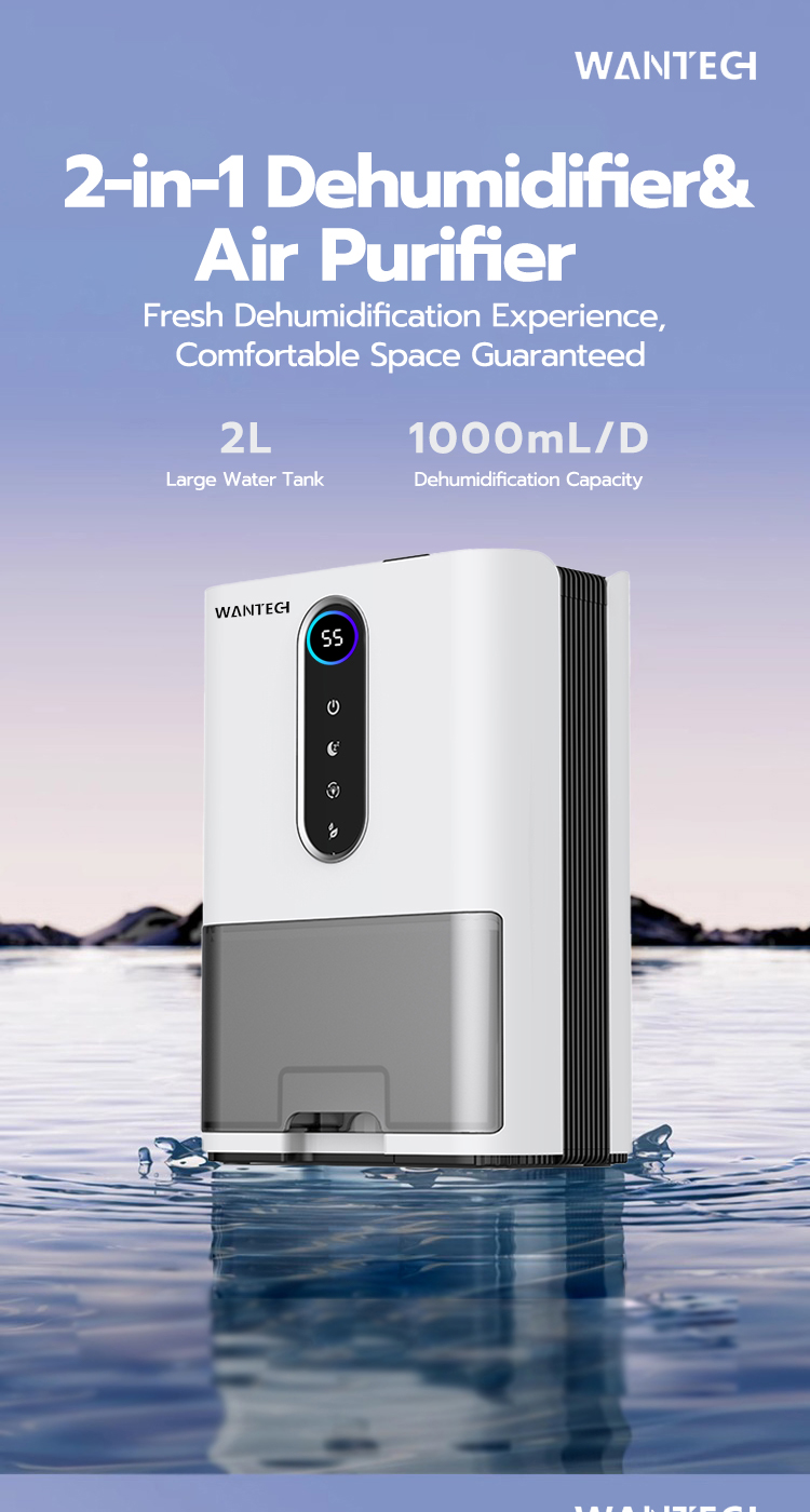 WANTECH™ H6 2-in-1 Dehumidifier & Air Purifier 1L/Day 2L Tank Auto Shut ...