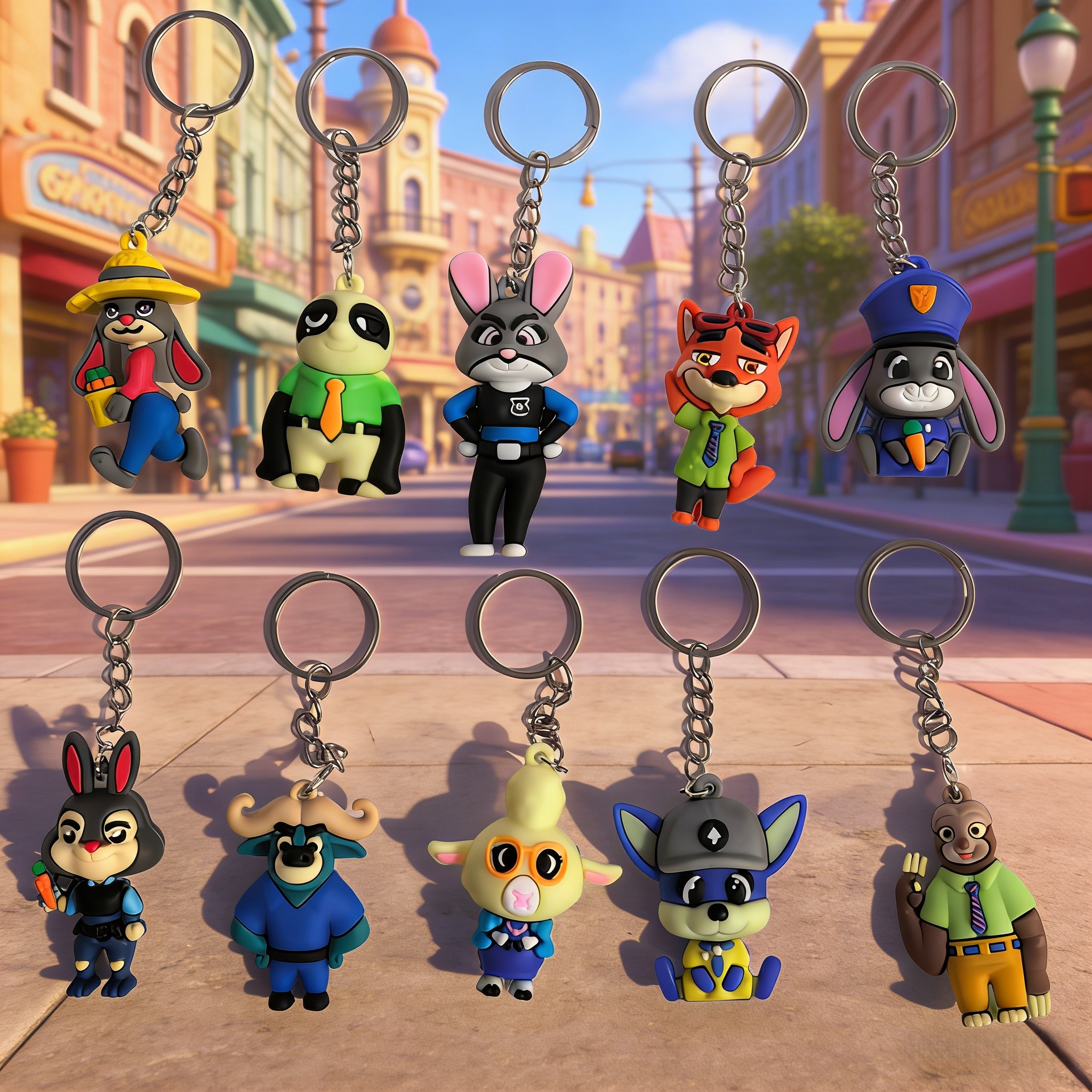 【In Stock】24 PCS/1 SET Zootopia Keychain Mystery Box Crazy Animal City ...