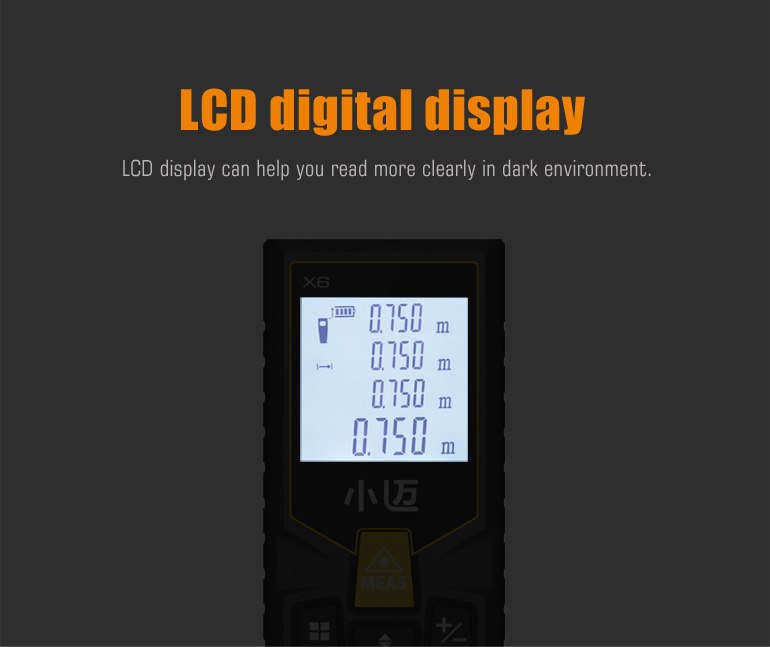 MILESEEY Digital Laser Rangefinder Measurement LCD Distance Meter High ...
