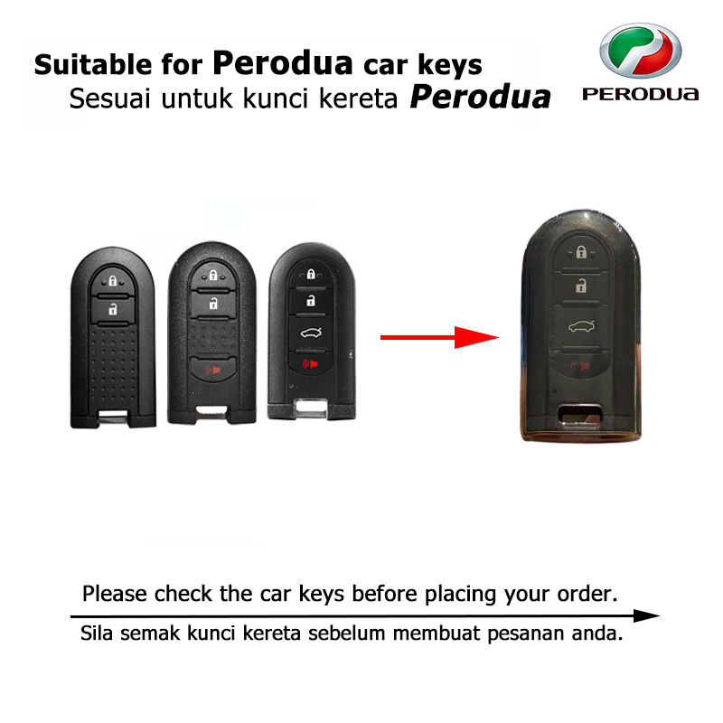 Perodua Bezza Aruz 2025 2026 transparent car key case Myvi 2017-2021 ...