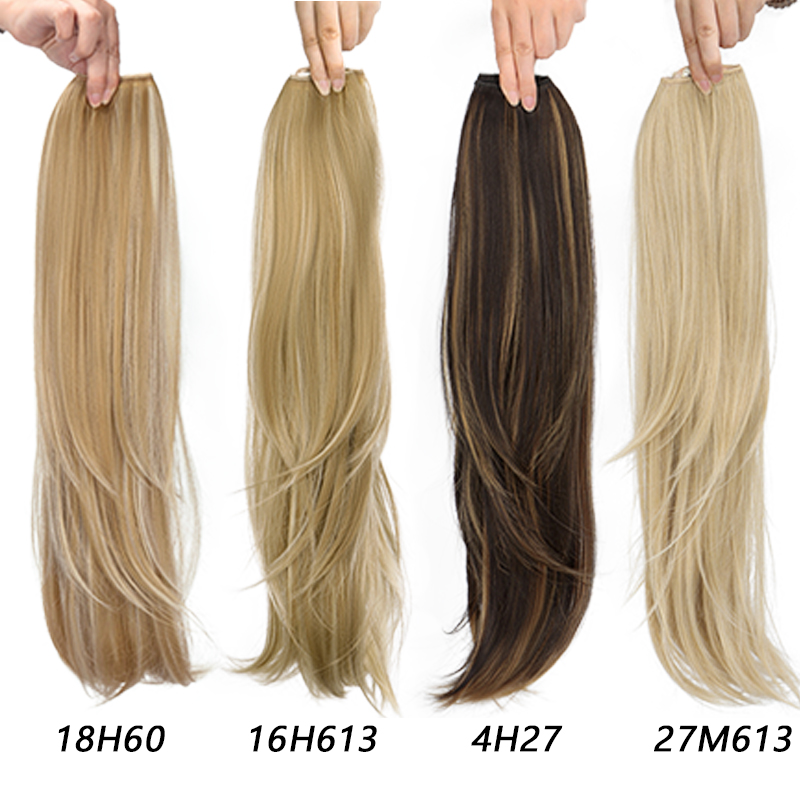 20 Inch Long Hair Extension V-Shaped Long Hair Extension 4 Clips One ...