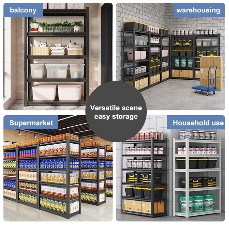 3‑6 Tier Storage Rack Rak Bertingkat Boltless Steel Rak Besi Heavy Duty ...