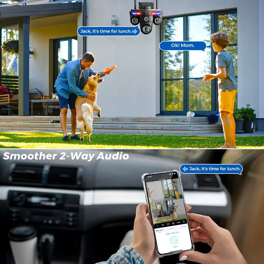 2026 Best Seller 7Lens 35MP 30X Zoom 18K CCTV Camera AI Tracking 4-Way ...