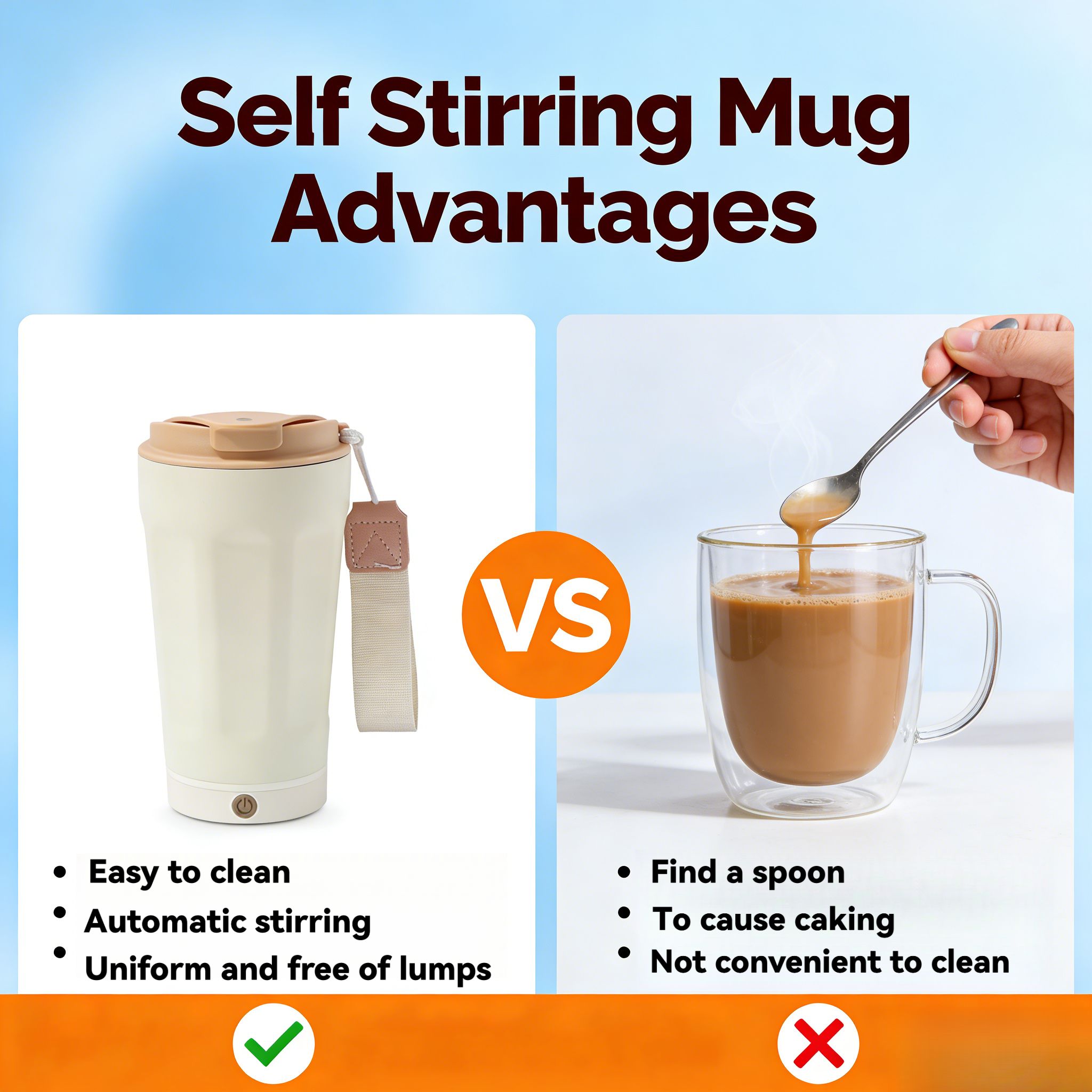 400ML Automatic Self Sirring Magnetic Mug Auto Stirring Mug Coffee Cup ...
