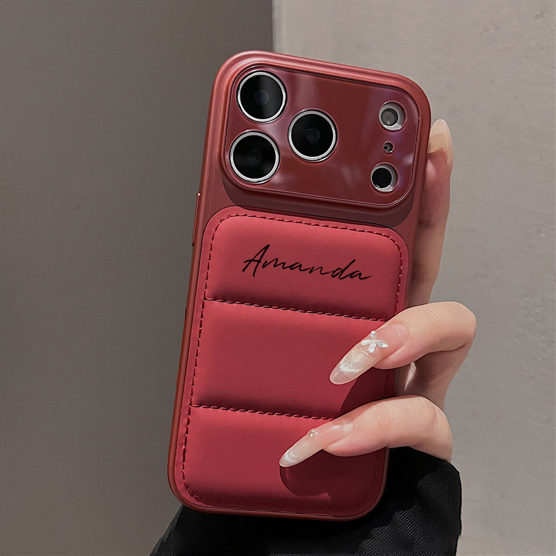 New down-filled, shockproof phone case with custom name design ...