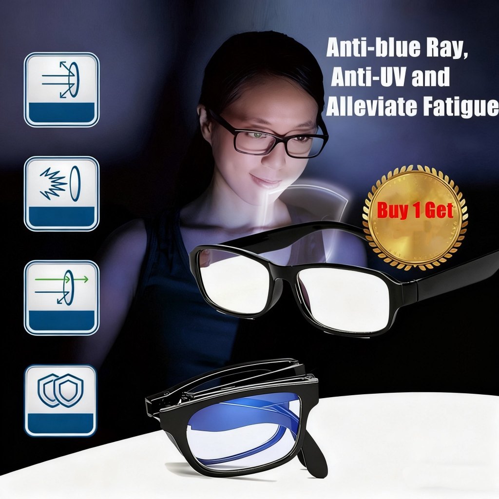Reading Glasses Anti-penat Cermin Mata Baca Lipat HD Anti-Blue Light ...