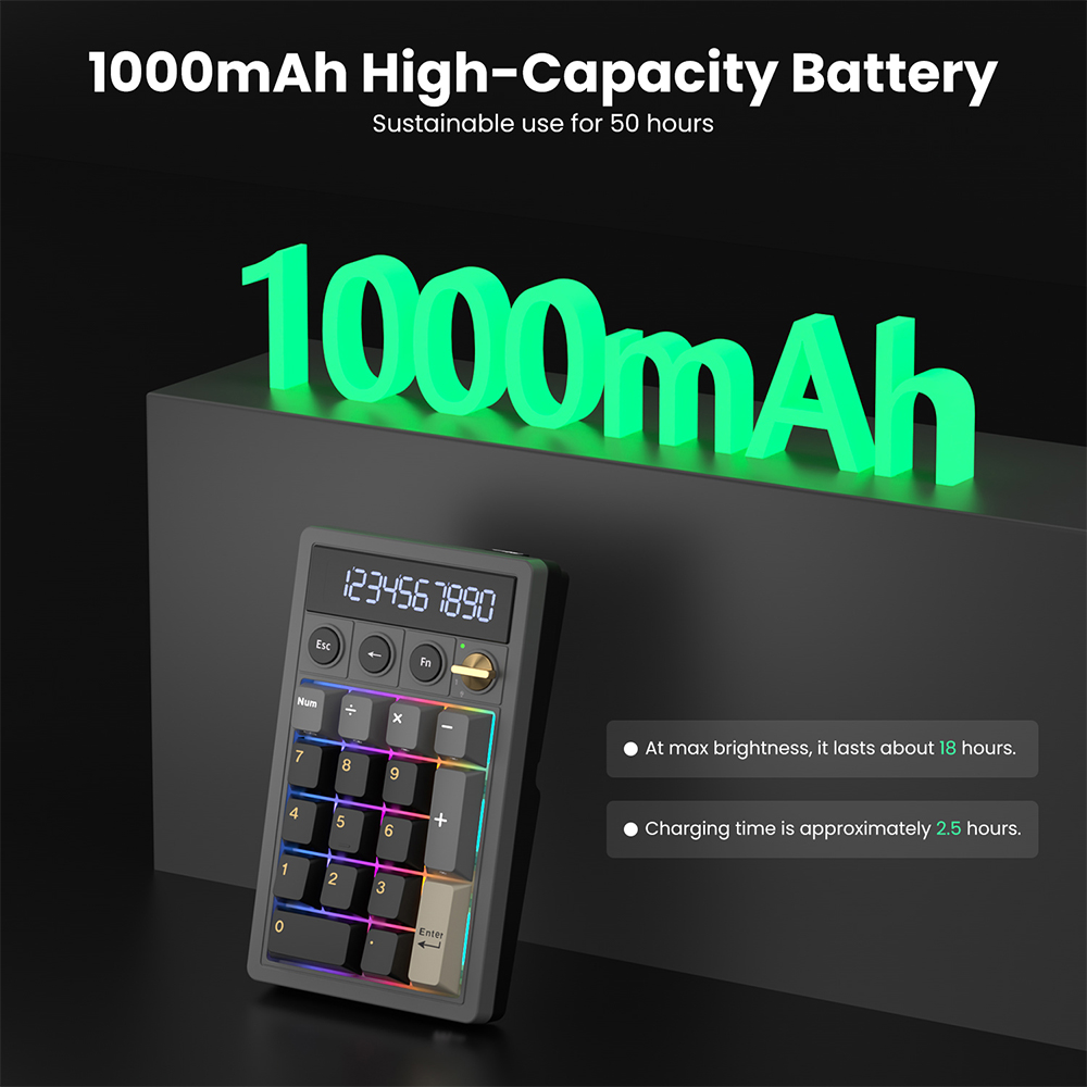 RK Royal Kludge M20 Numeric Keypad Calculator 2 In 1 With Toggle Knob ...