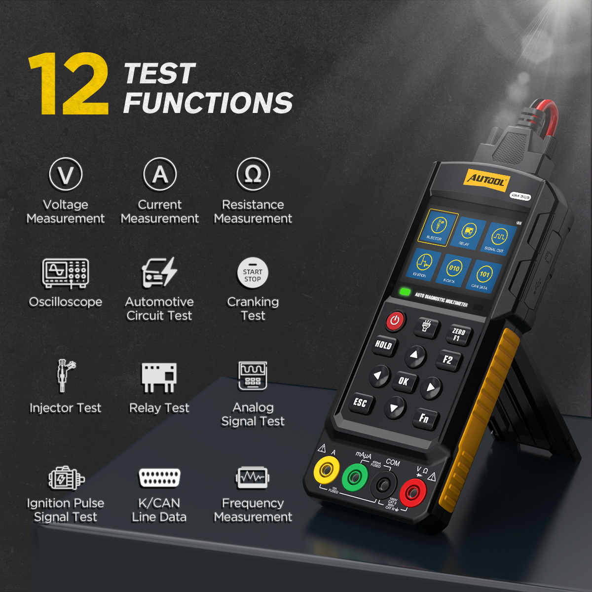 【Local Stock】AUTOOL DM303 Automotive Diagnostic Multimeter Oscilloscope ...