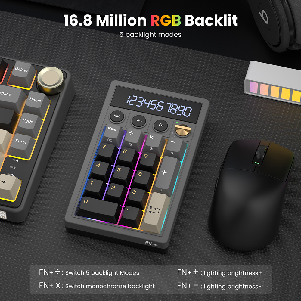 RK ROYAL KLUDGE M20 Numeric Keypad Calculator 2 In 1 With Toggle Knob ...