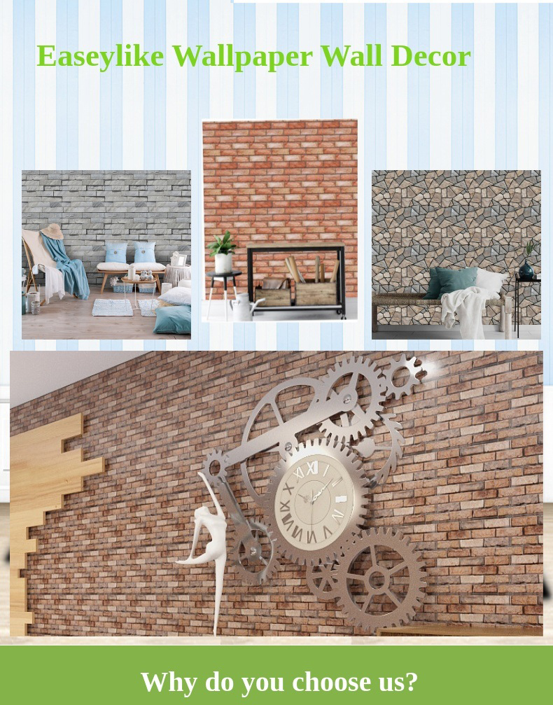 3D Wallpaper dinding Brick Wall decoration Waterproof Self Adhesive ...