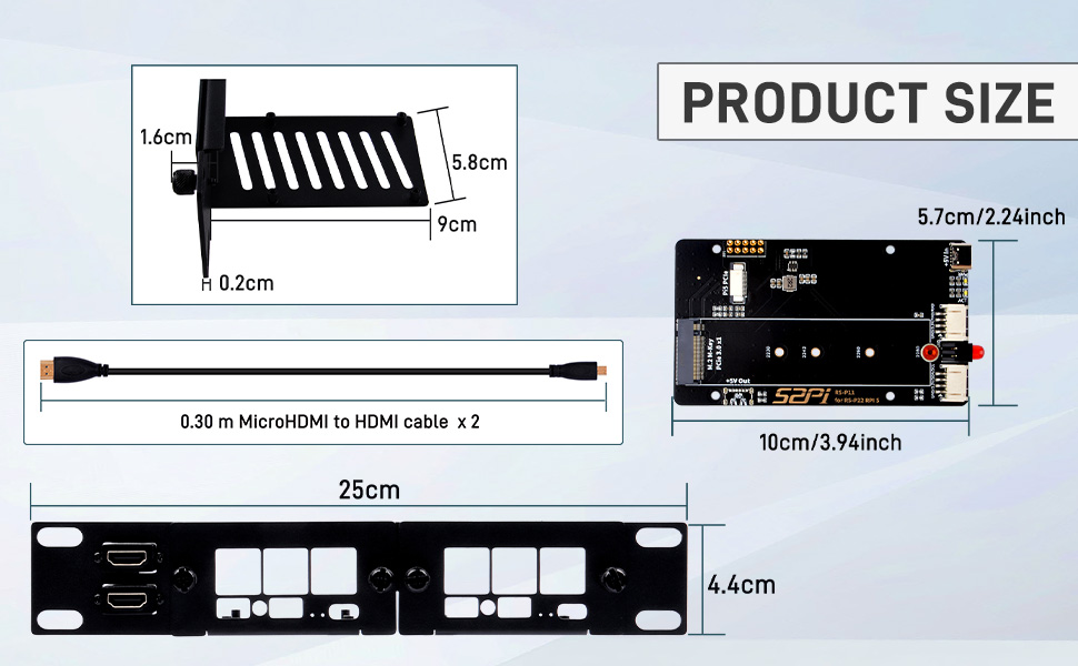 DeskPi Rackmate 10-inch 1U Rack Mount with 2 PCIE NVME Boards for ...