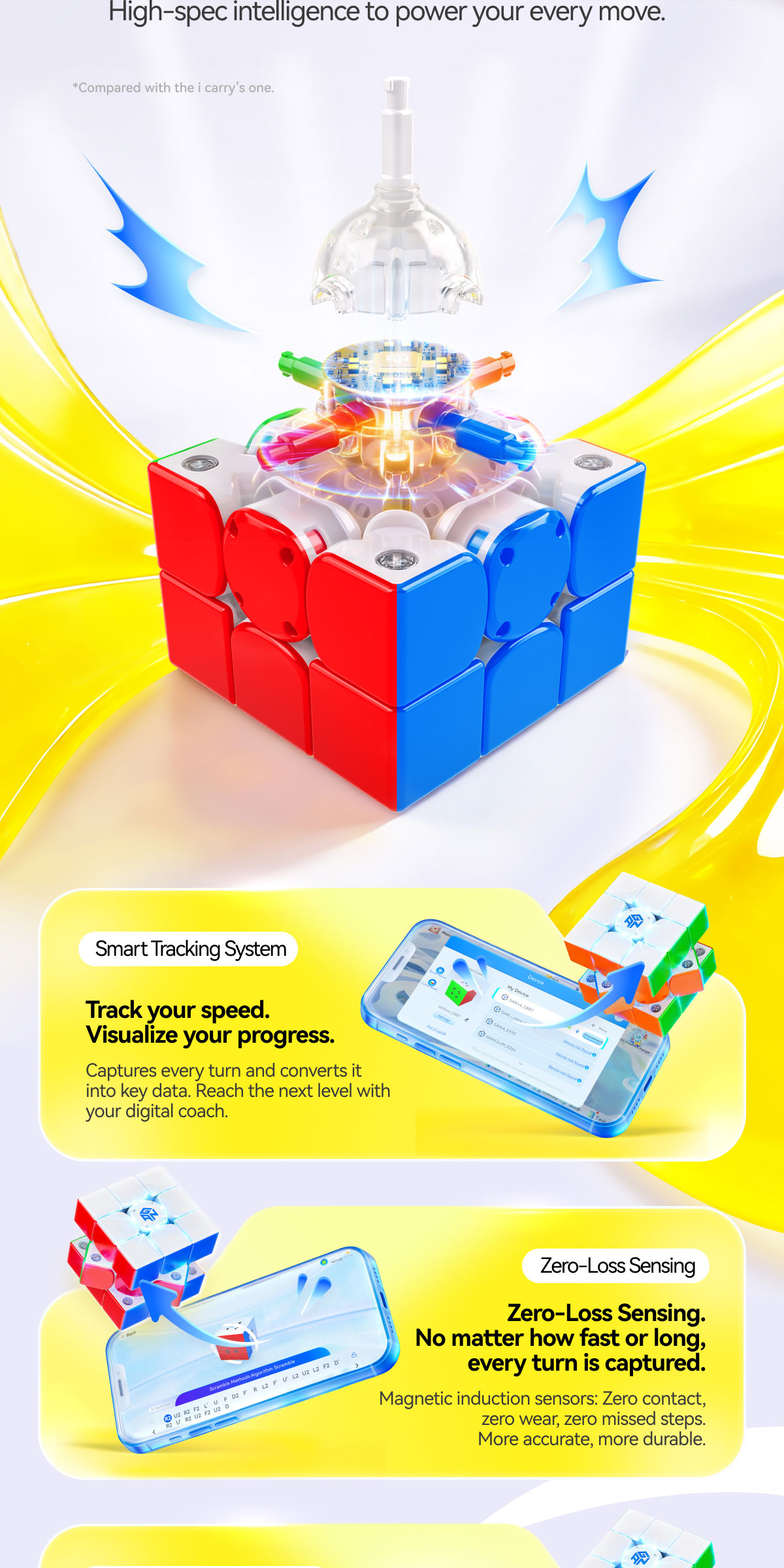 GAN i Carry 4 Smart Cube 3x3 Speed Cube Frosted Version Intelligent ...