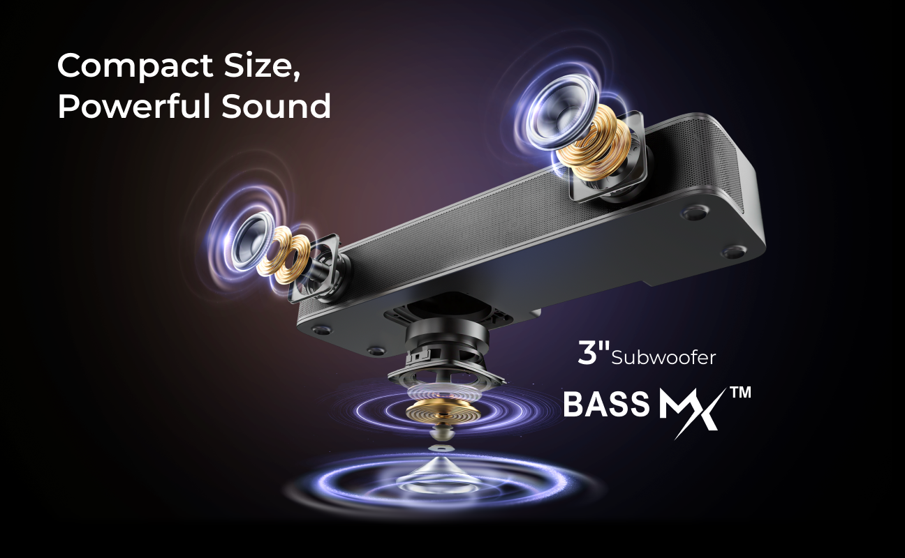 ULTIMEA 2.1ch Protable Sound Bar with Built-in Subwoofer 120W All-in ...