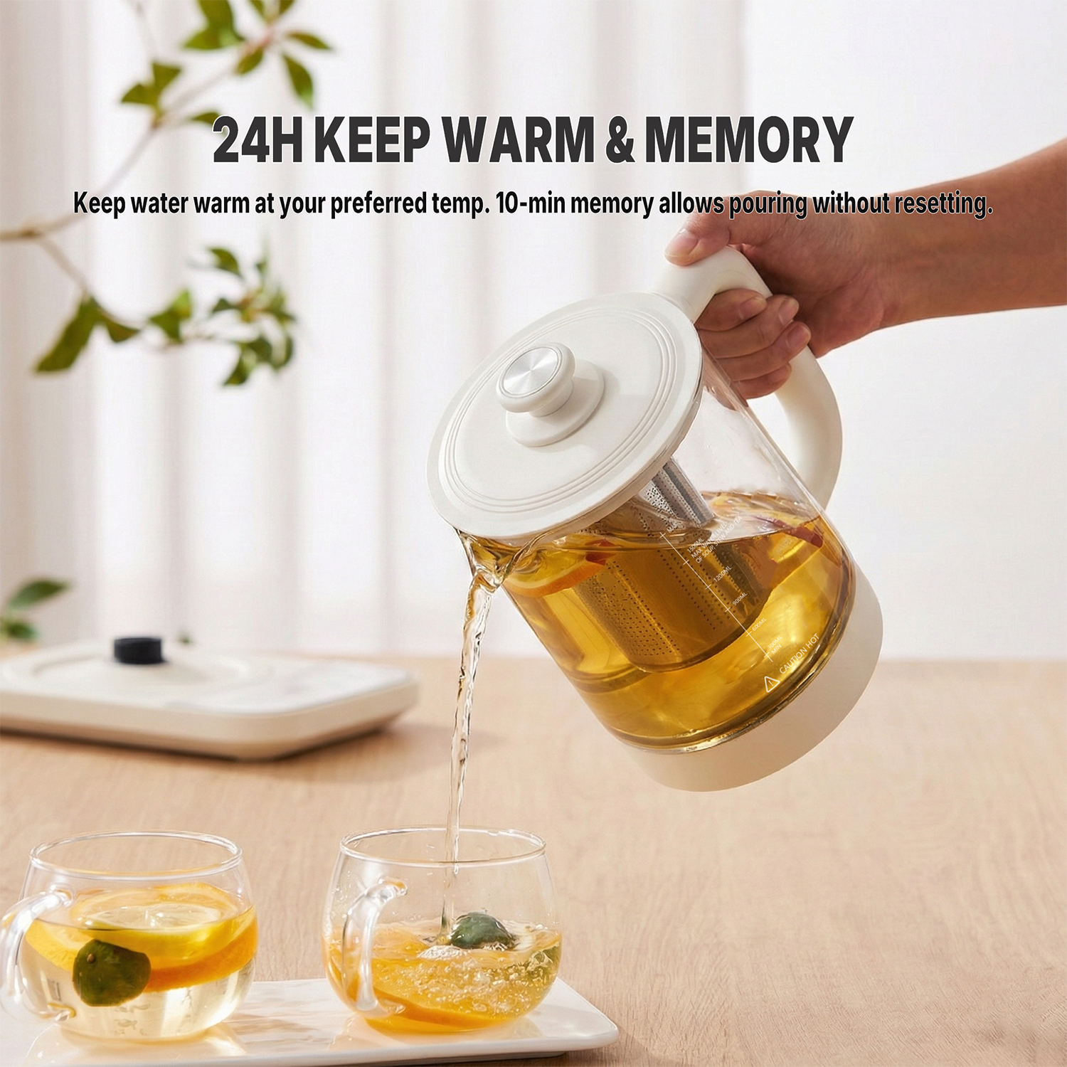 IREMMO 1.8L Multifunction Health Kettle Temp Control Glass Electric ...