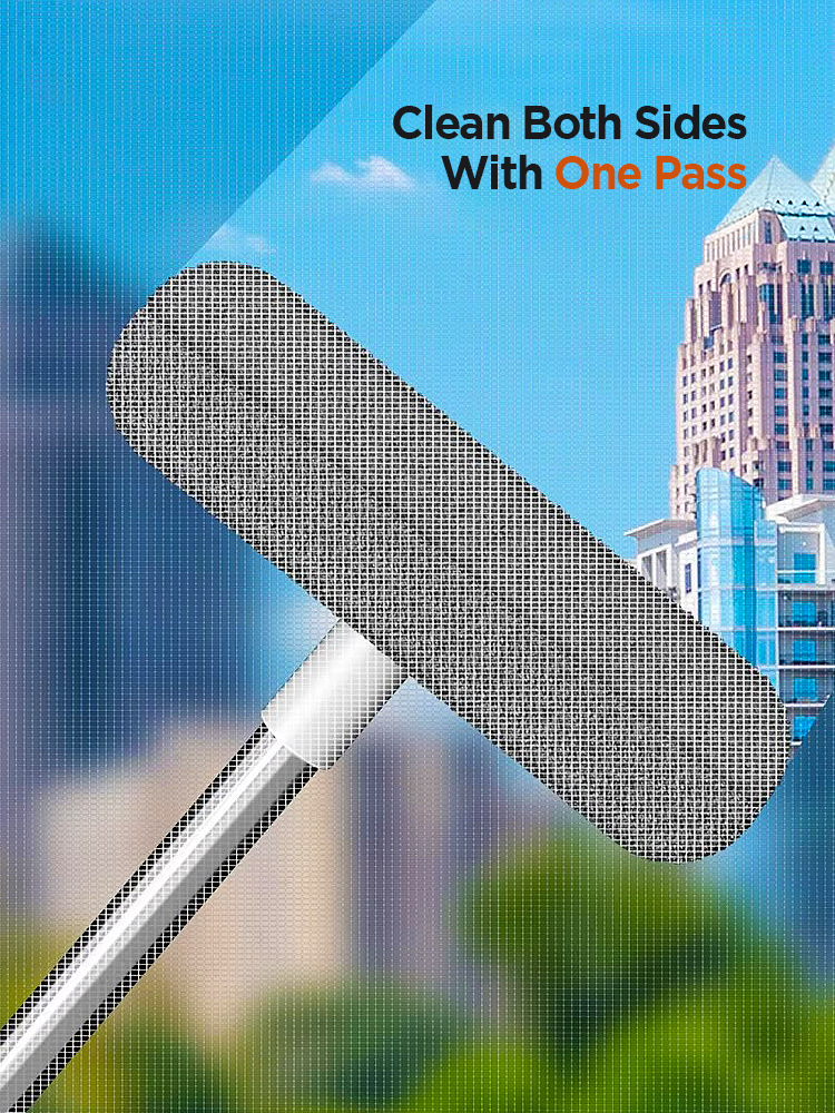 LiteJoy 2-in-1 Window & Mesh Cleaner Brush Clean Both Sides of Screen ...