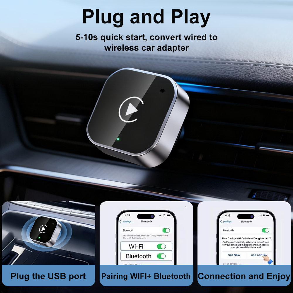 2026 Dual-Mode 2-in-1 Wireless CarPlay & Android Auto 5GHz USB-C ...