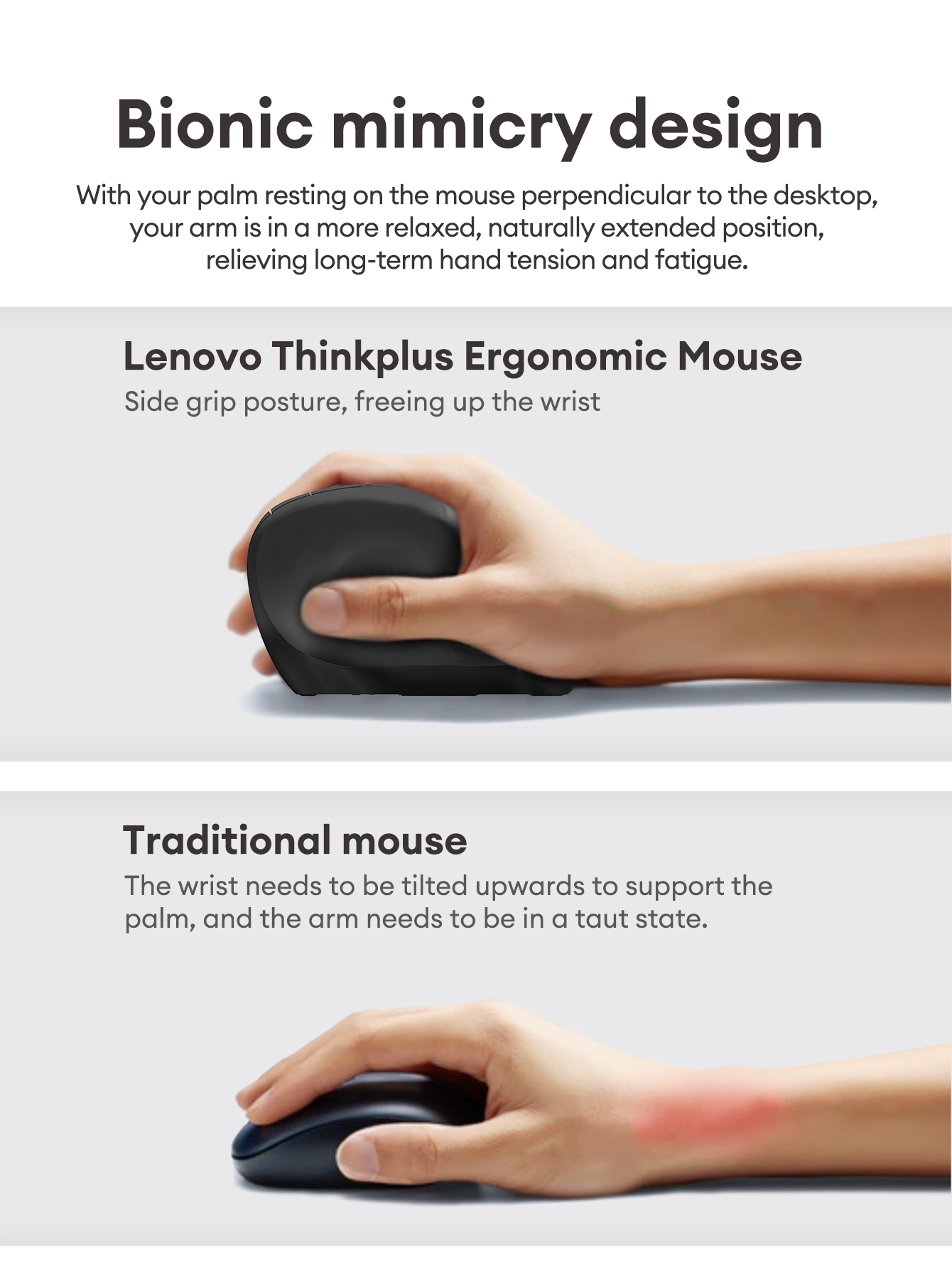 Lenovo T50 Pro Wireless Mouse for Office Laptop PC and Comfortable Grip ...