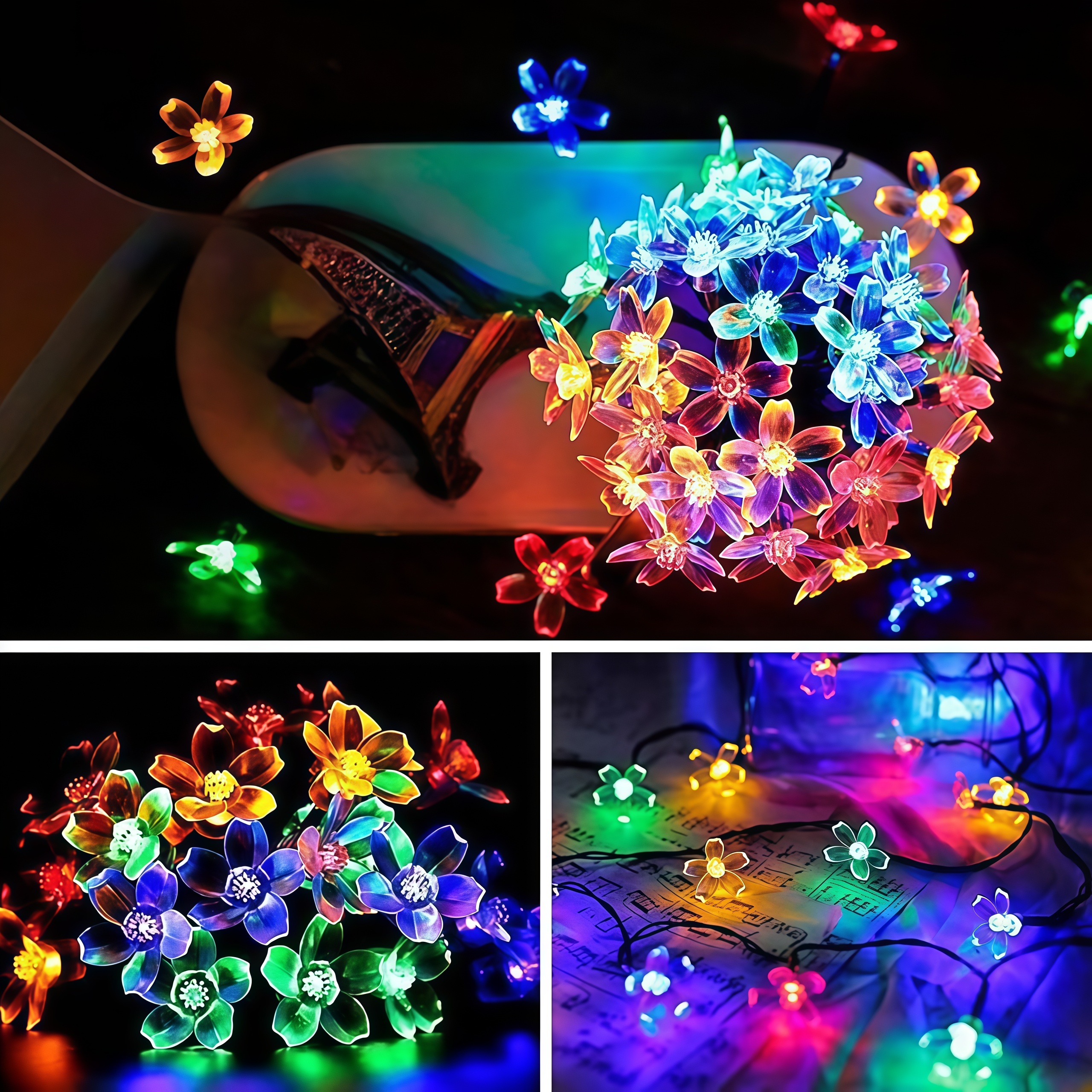 Solar Cherry Blossom Lights Sakura Solar Light LED Raya String Lights ...