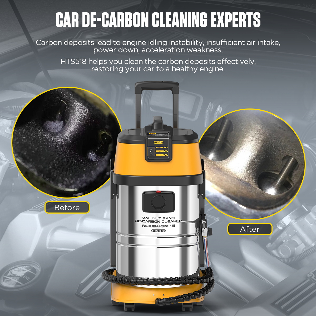 AUTOOL HTS518 Car Engine Carbon Deposition Cleaner Intake Pipe Valve ...