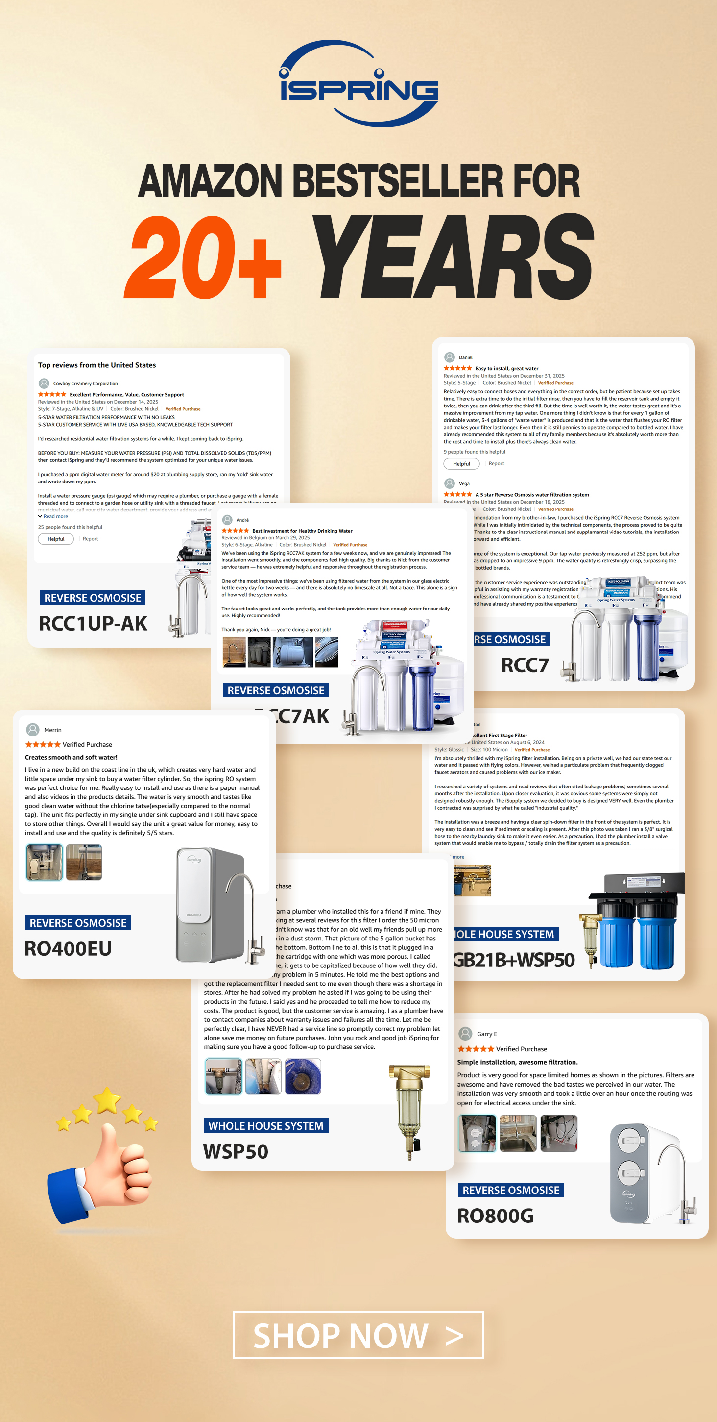 iSpring RCC7AK NSF Certified RO Drinking Water Filtration System 75 GPD ...