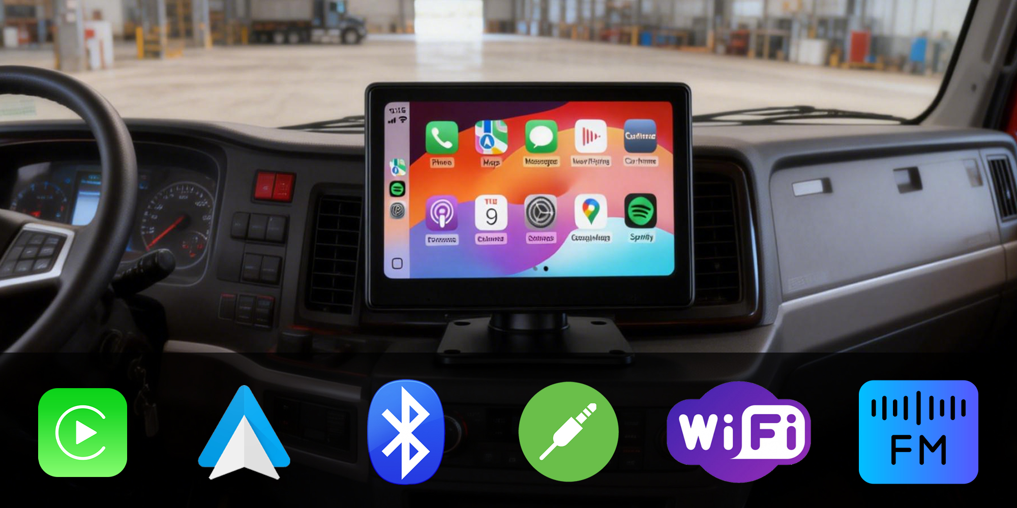 7 inch 360 Degree Driving AHD 4 Channels car monitor truck Touch Screen ...