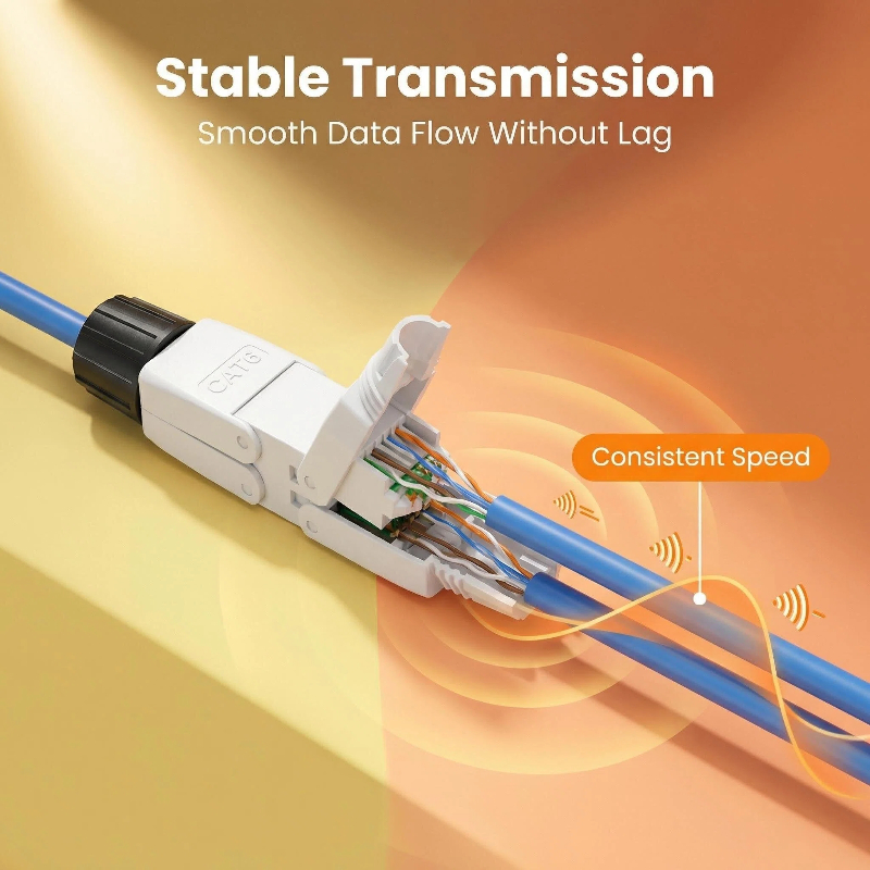 RJ45 Double Head Connector CAT6 Tool-Free Network Cable Extender UTP ...