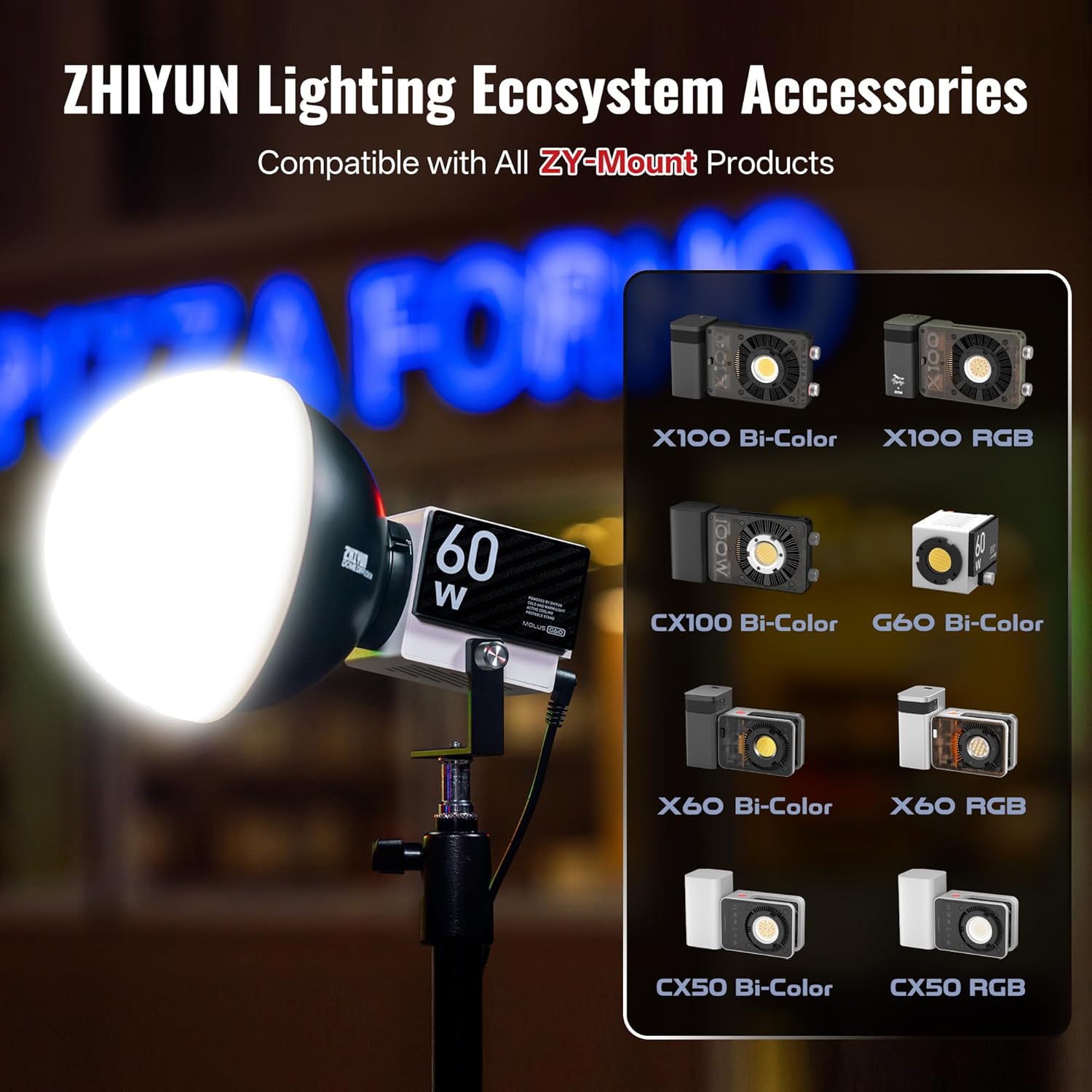 ZHIYUN Mini Softbox, Video Light Dome Diffuser For G60 / X100 / X60 ...
