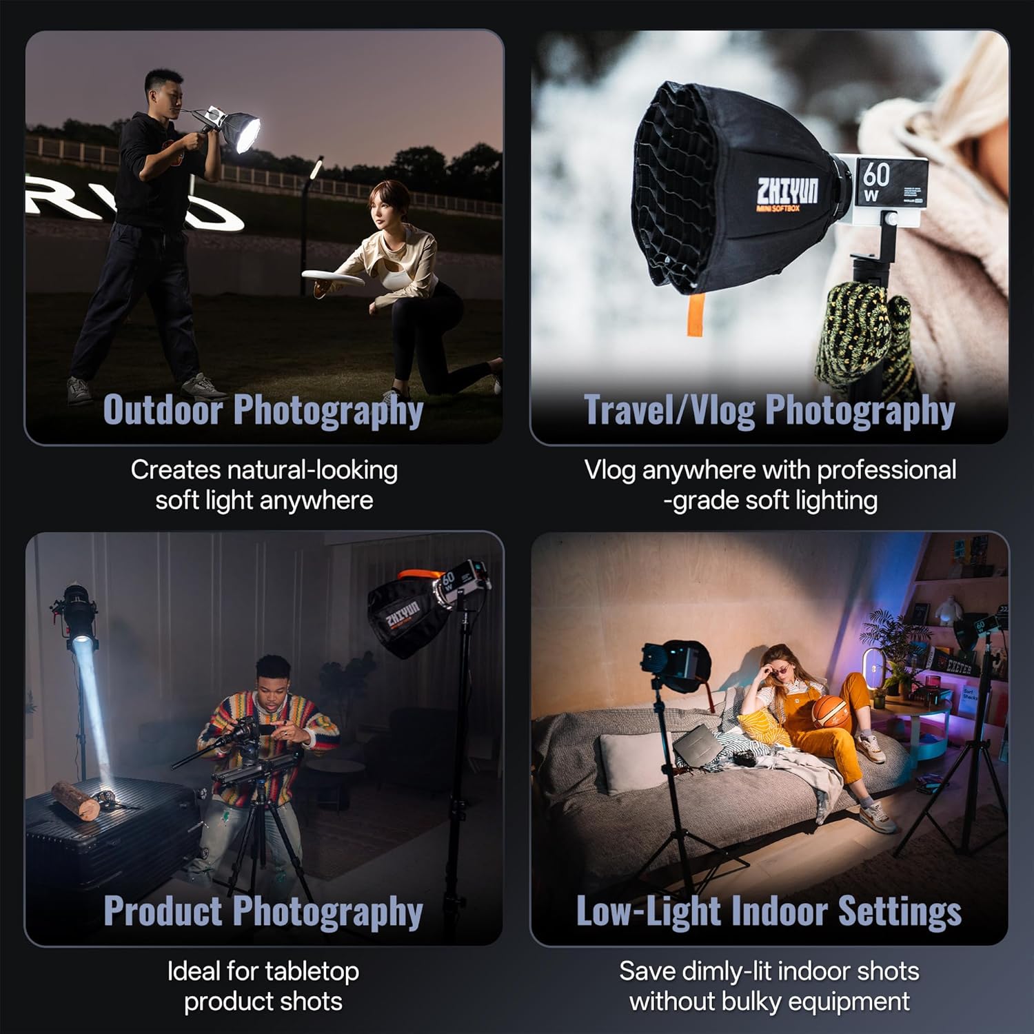 ZHIYUN Mini Softbox, Video Light Dome Diffuser For G60 / X100 / X60 ...