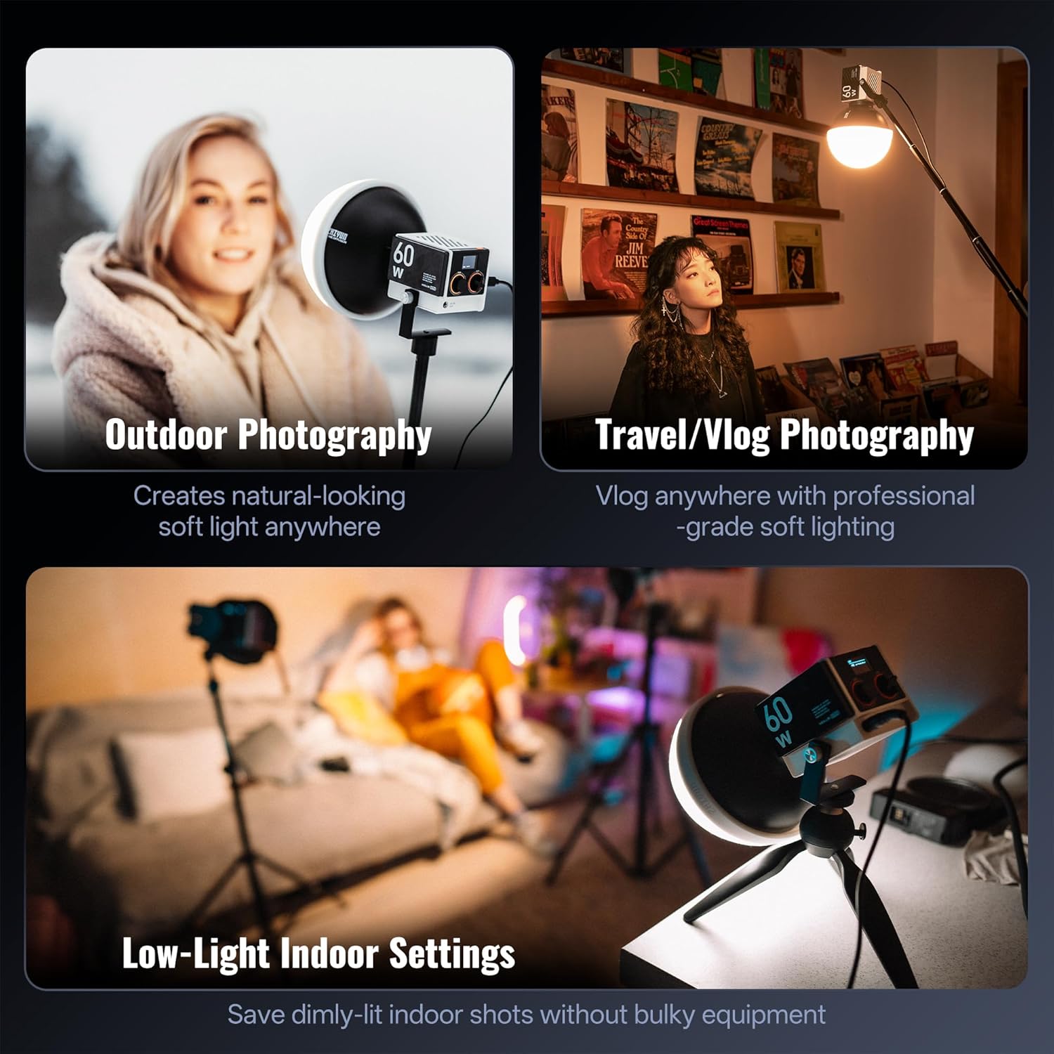 ZHIYUN Mini Softbox, Video Light Dome Diffuser For G60 / X100 / X60 ...