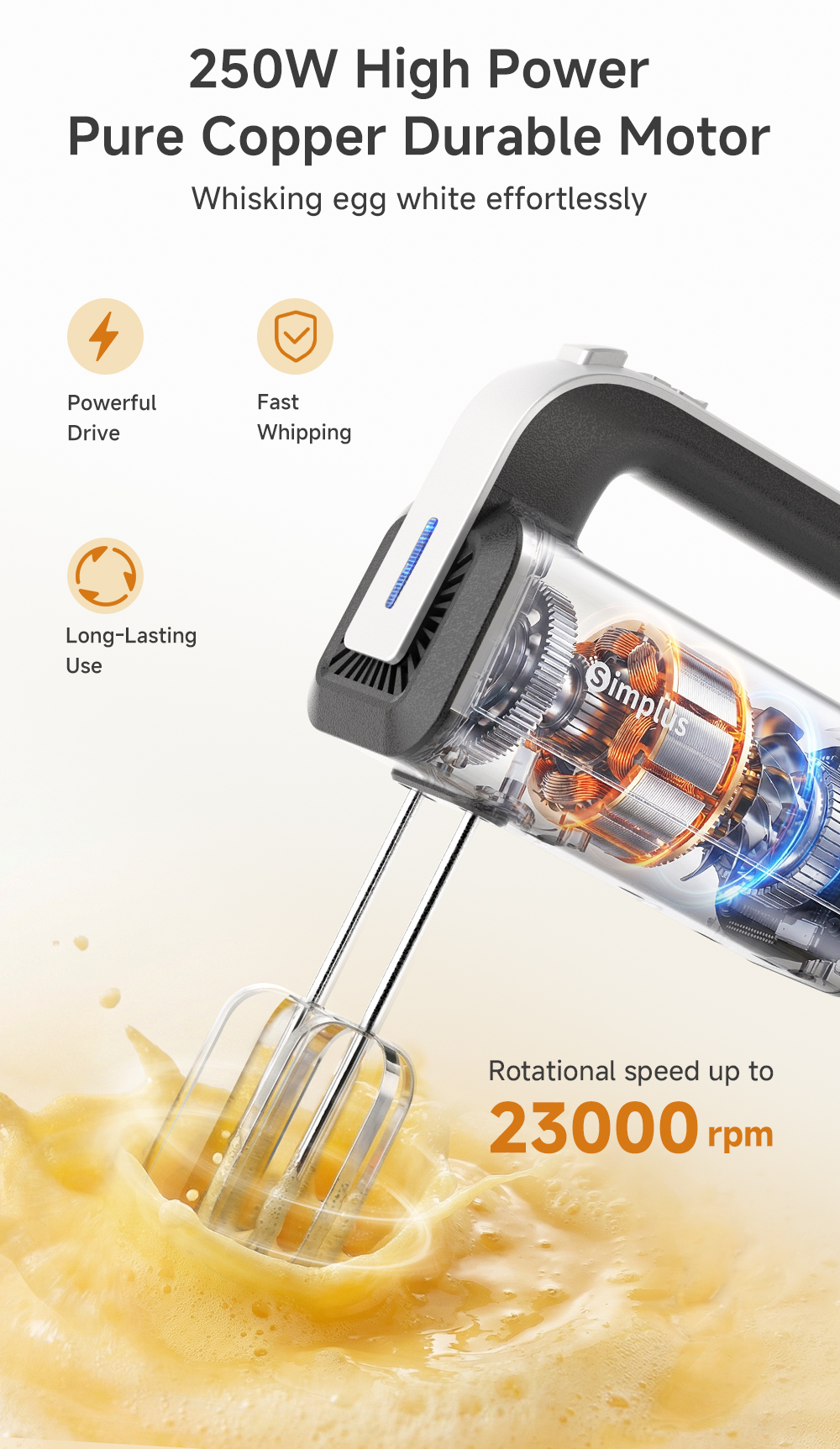【NEW】Simplus 250W Electric Multi-Function Hand Mixer | Egg Beater ...