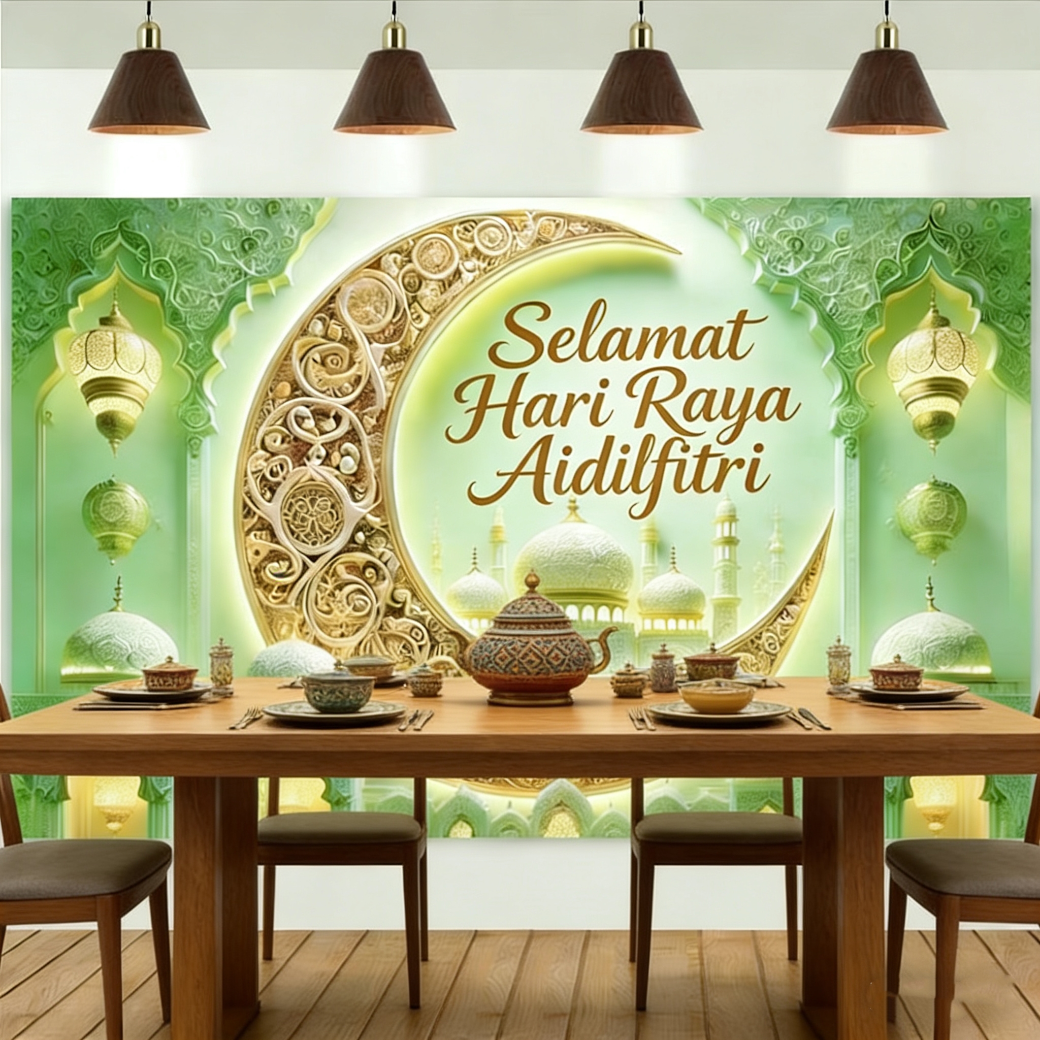 Selamat Hari Raya Aidilfitri Photography Backdrop Ramadan Mubarak ...