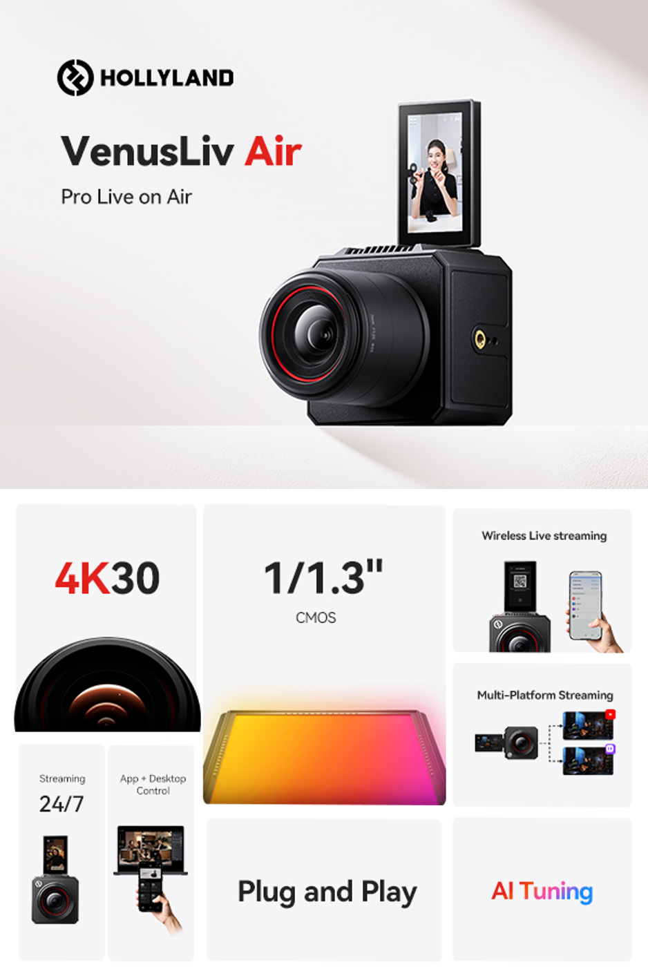 Hollyland Venusliv Air Camera Livestreaming 24 Jam tanpa Overheat ...
