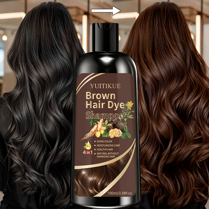 YUITIKUE Brown Hair Dye Shampoo, Bright Color, Moisturizing Care for ...