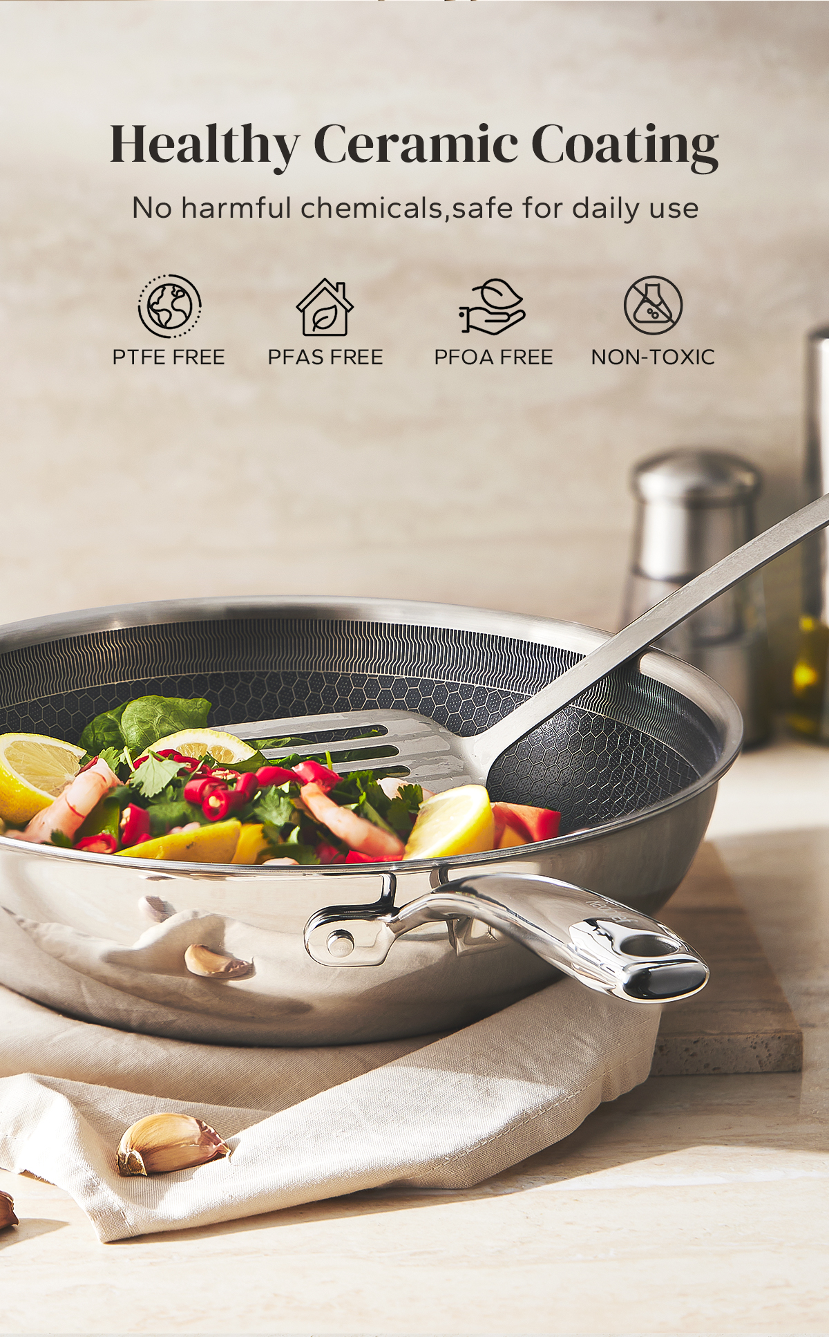 Redchef Gem Series Ceramic Rock Honeycomb Cookware Set 7 Pcs No PFAS ...