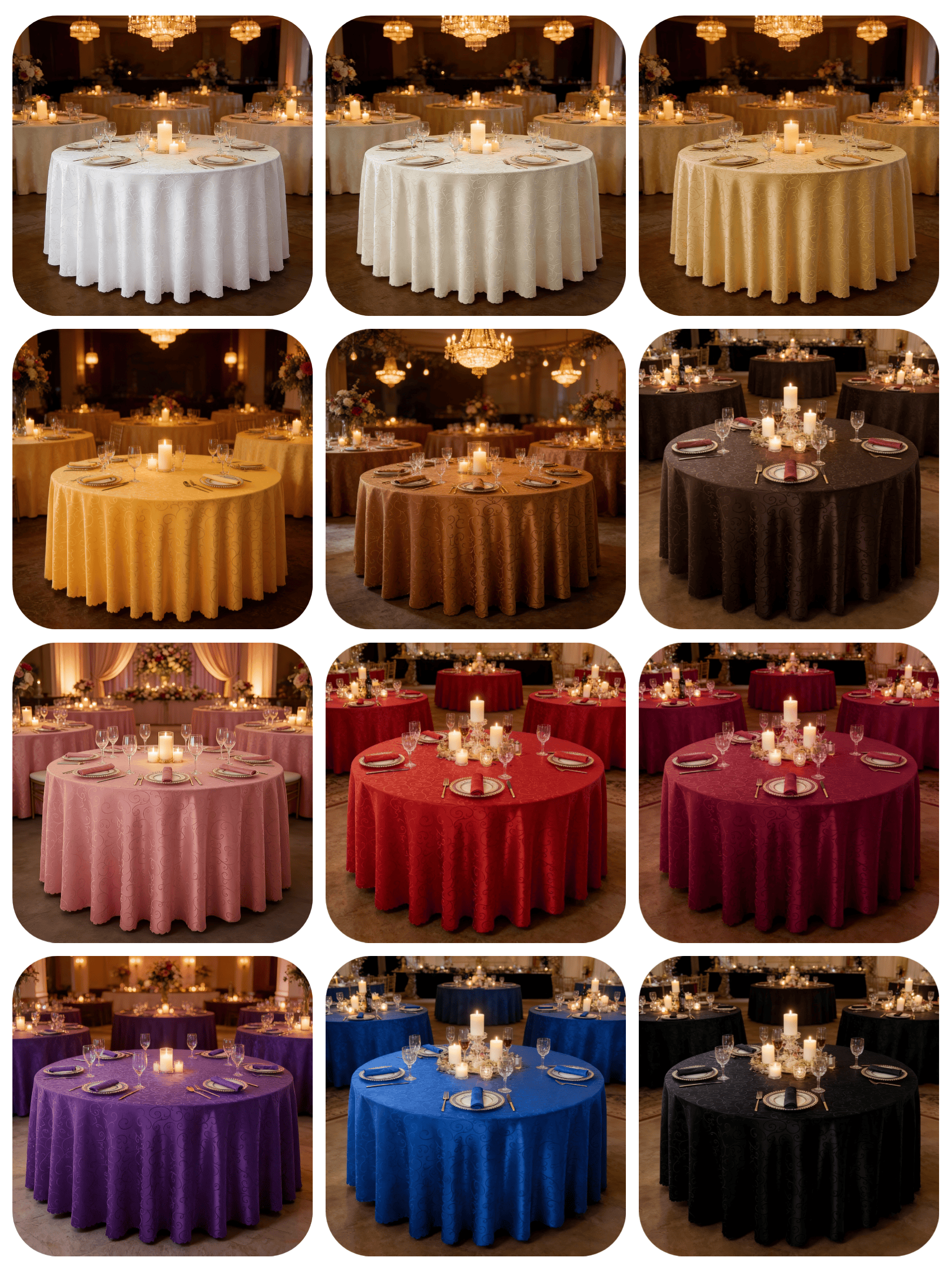 Tablecloth Round 4/6/8/10 Seater Solid Color Table Cloth Home Dining ...