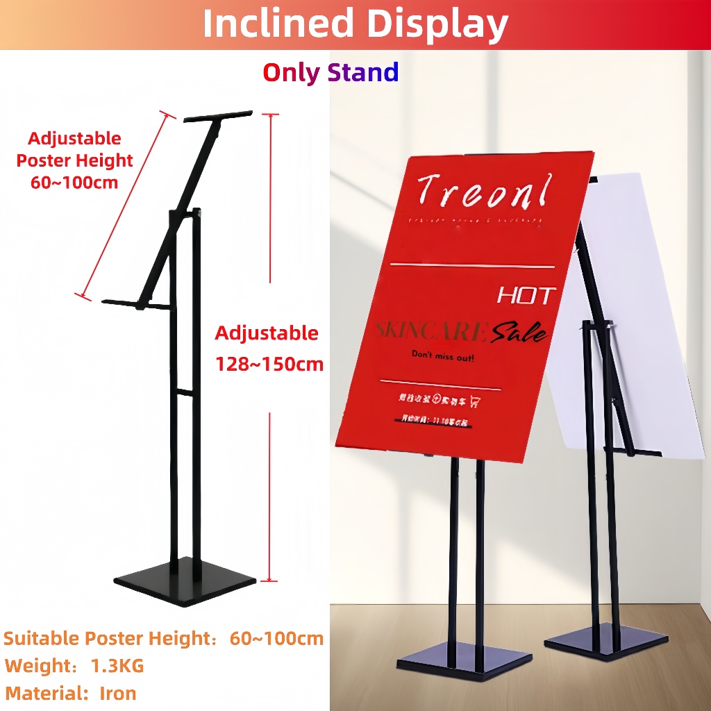 Indoor Outdoor Metal Poster Stand Signboard Stand Heavy Base Height ...