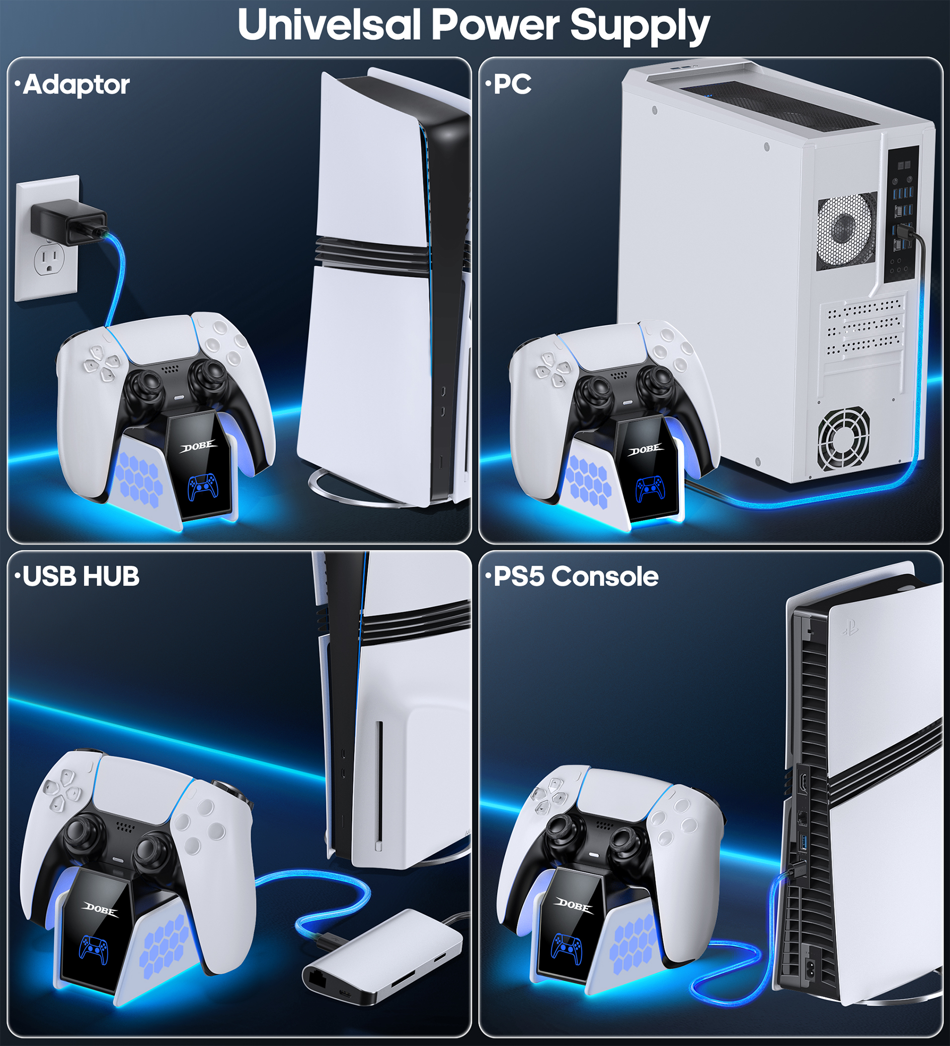 Fast Charging Station for Ps5 Dualsense & Edge Controllers and ...