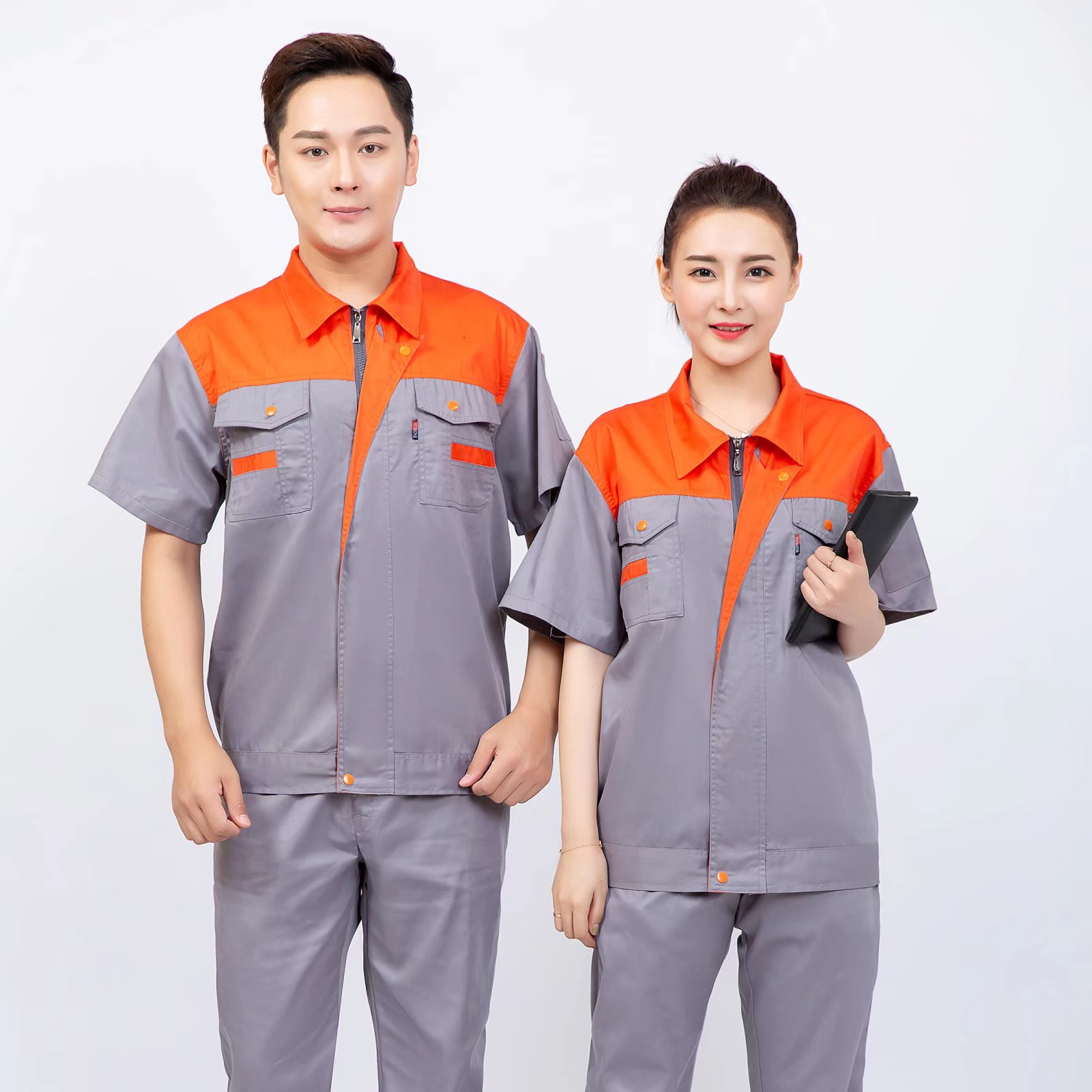 Auto Repair Workwear Decoration Company Half-Sleeved Overalls Suit Men ...