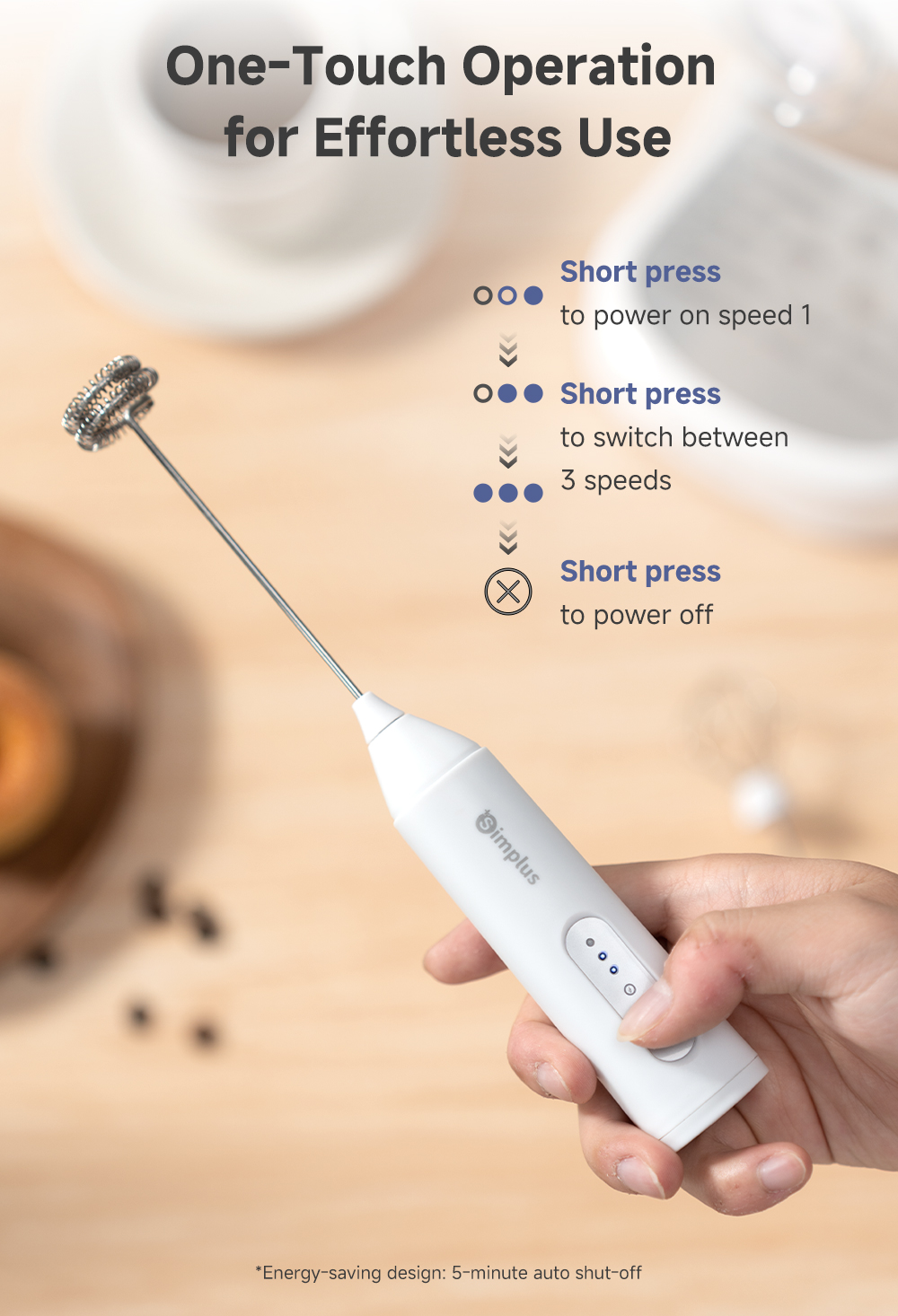 【NEW】Simplus Electric Milk Frother & Egg Whisk - Long-Lasting Battery ...