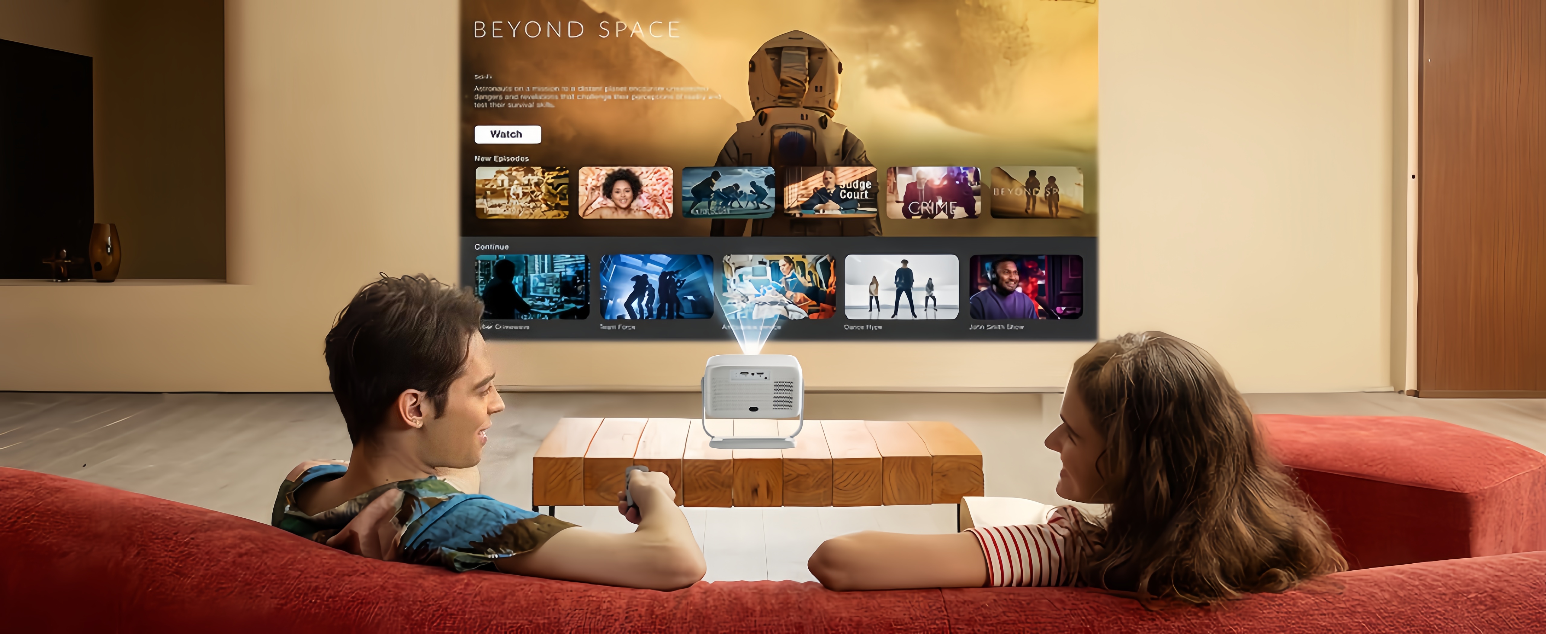 T1 4K Wireless Projector Supports WiFi and Bluetooth 360° Free Rotation ...