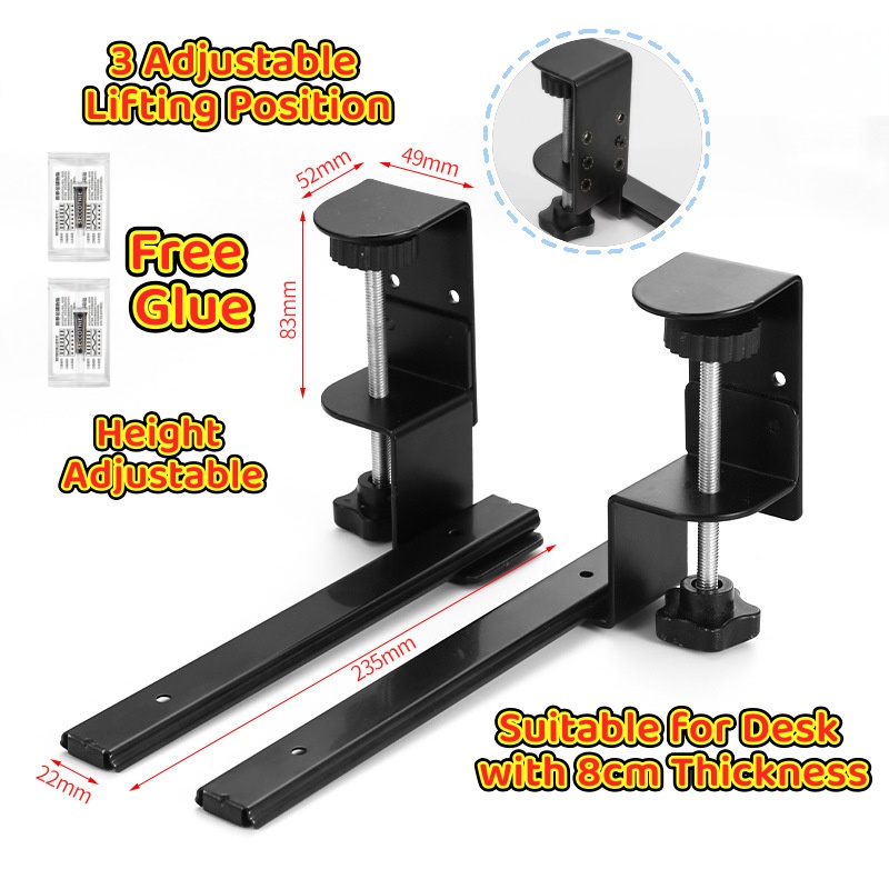 Keyboard Sliding Board Tray Mouse Holder Clamp Extension Bracket Under ...