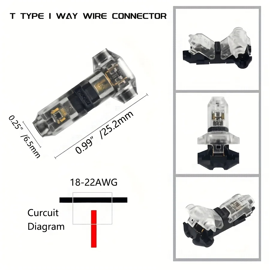🔥Local Stock🔥50PCS T1 T2 Quick Connect Wire Cable Connectors, T Type ...