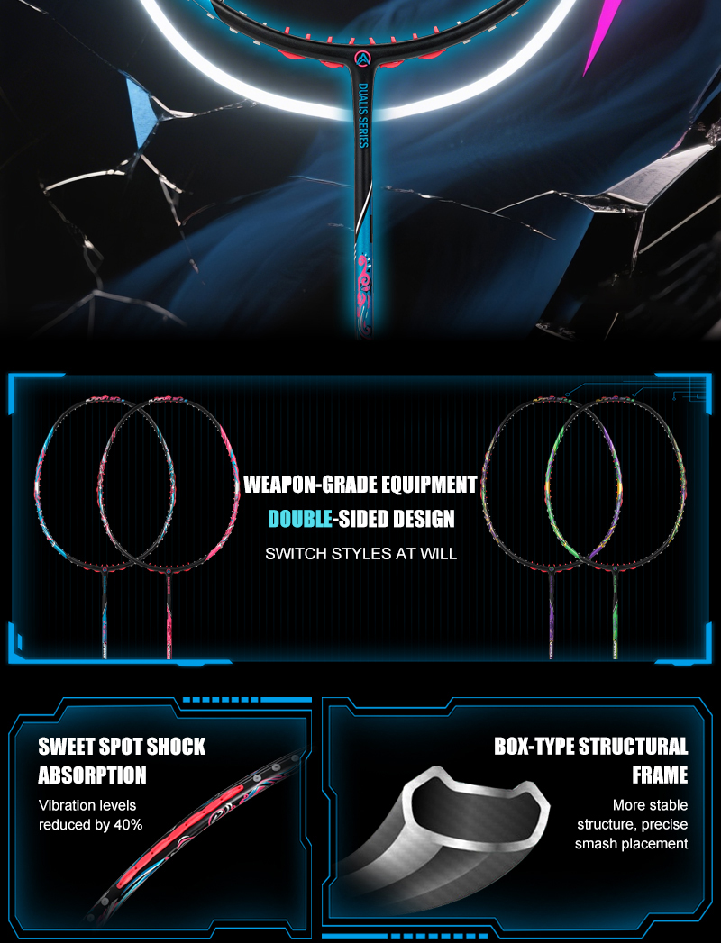 ALP SR2.0【Dual Color Racket】9U 54g T800 Full Carbon Badminton Racket G5 ...