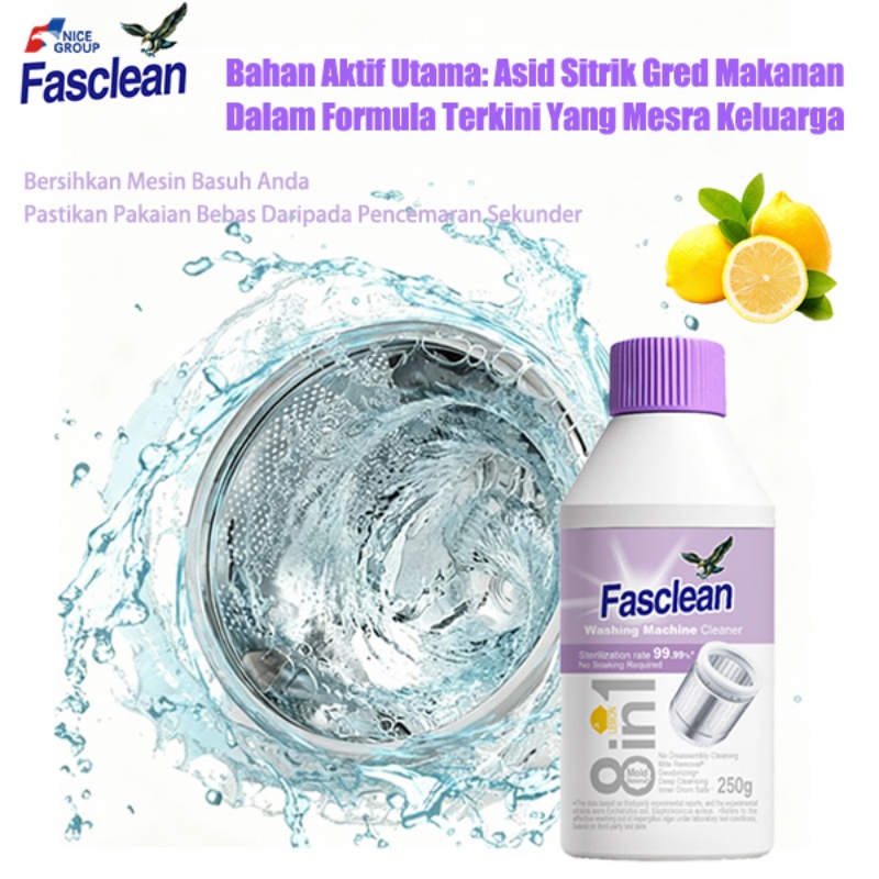 Fasclean 8 In 1 Washing Machine Cleaner Efficient Cleaning (250ml ...